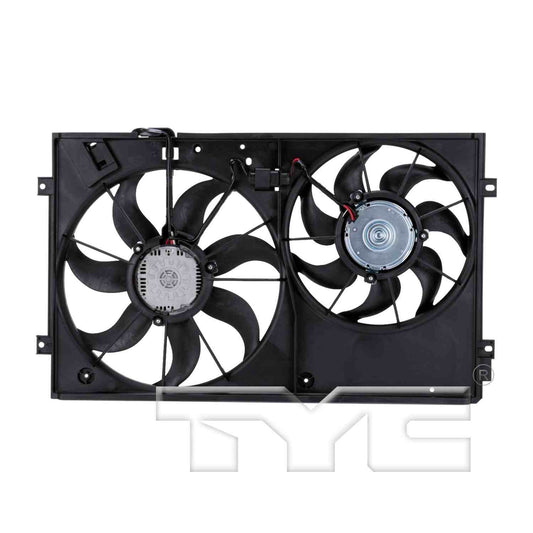 Back View of Dual Radiator and Condenser Fan Assembly TYC 621490