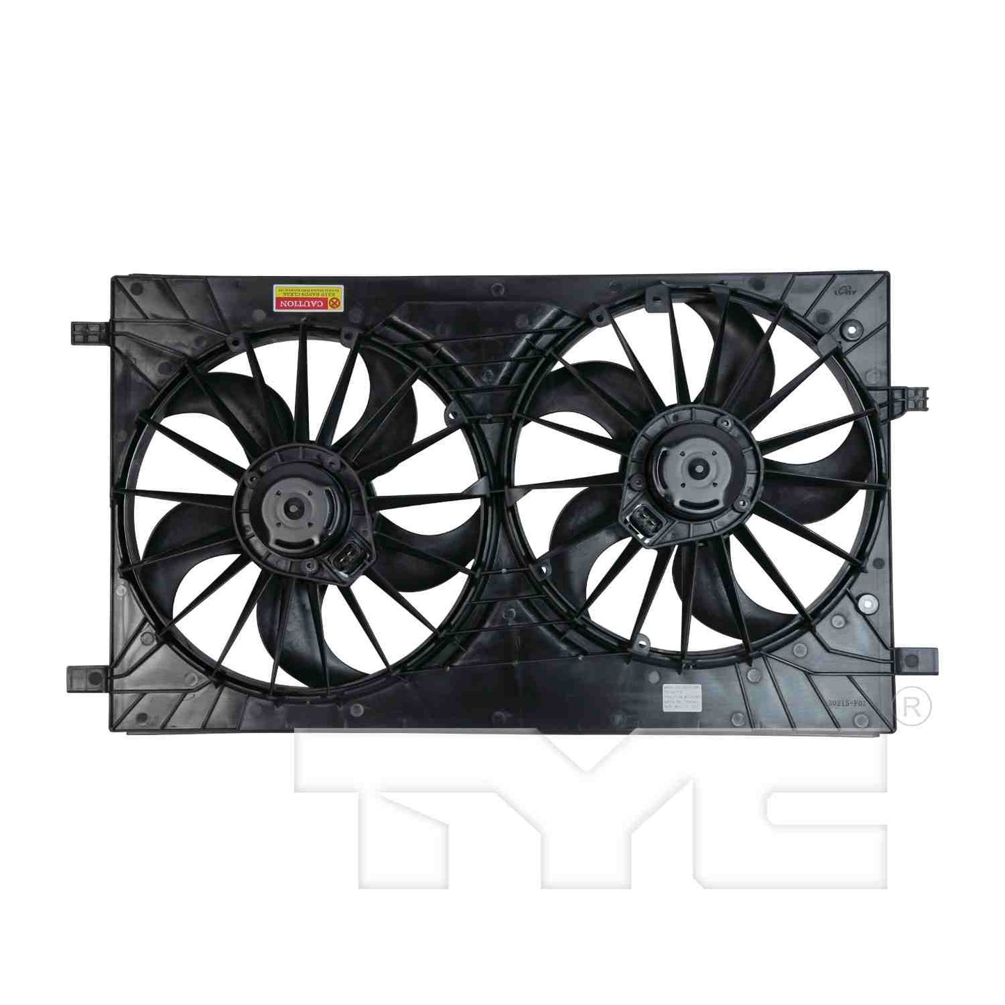 Back View of Dual Radiator and Condenser Fan Assembly TYC 621570