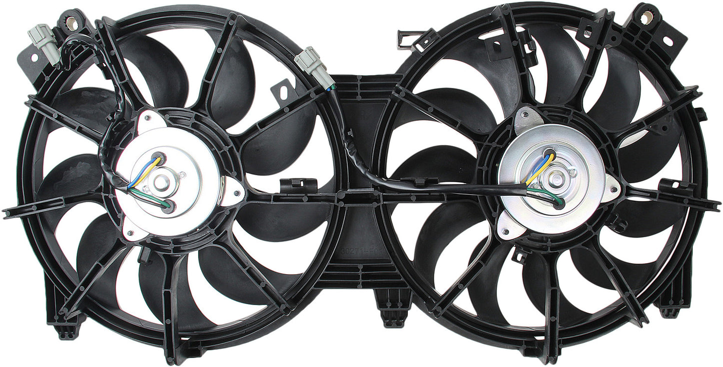 Bottom View of Dual Radiator and Condenser Fan Assembly TYC 621660