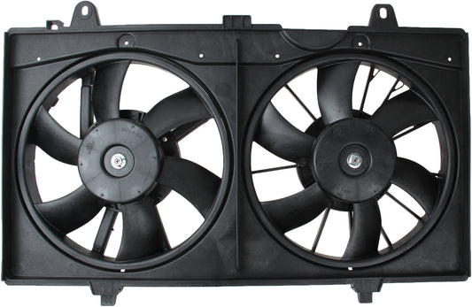 Top View of Dual Radiator and Condenser Fan Assembly TYC 621770