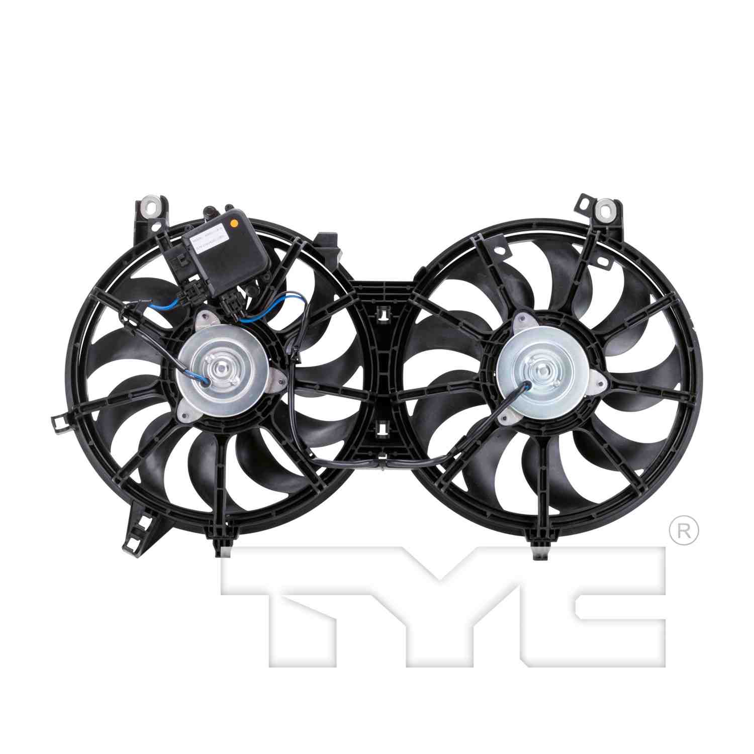 Back View of Dual Radiator and Condenser Fan Assembly TYC 621840