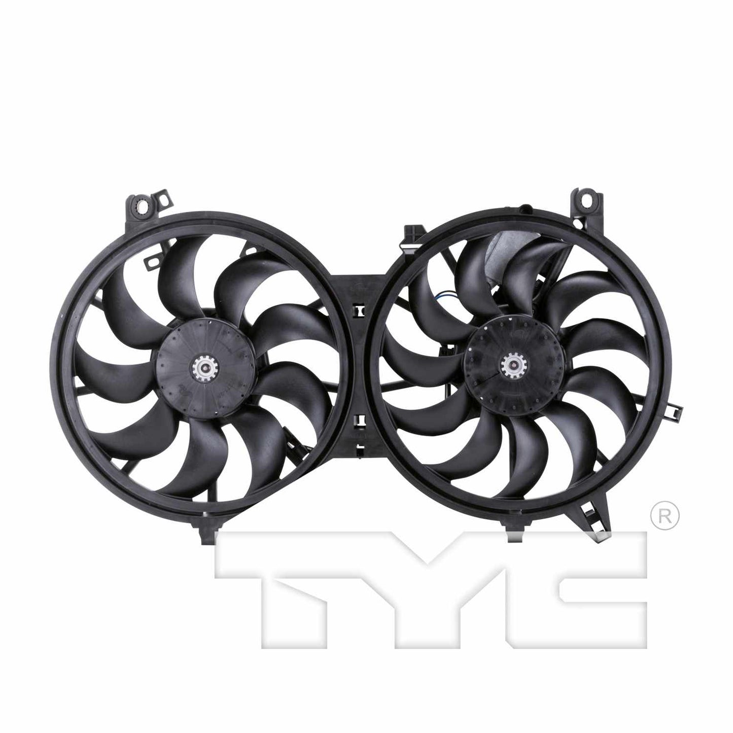 Front View of Dual Radiator and Condenser Fan Assembly TYC 621840