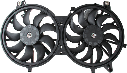 Top View of Dual Radiator and Condenser Fan Assembly TYC 621840