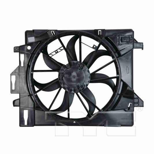 Back View of Dual Radiator and Condenser Fan Assembly TYC 621860