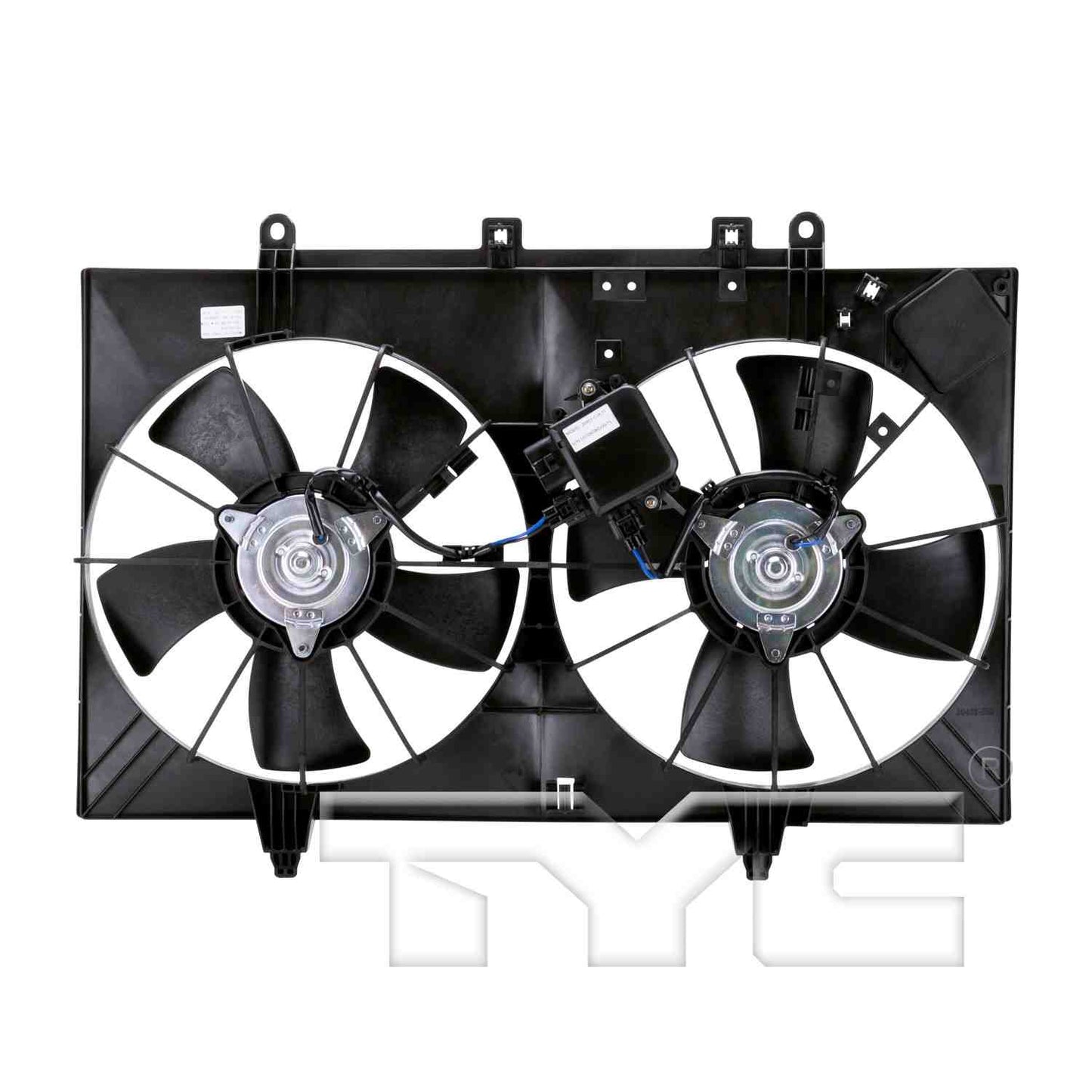 Back View of Dual Radiator and Condenser Fan Assembly TYC 621870