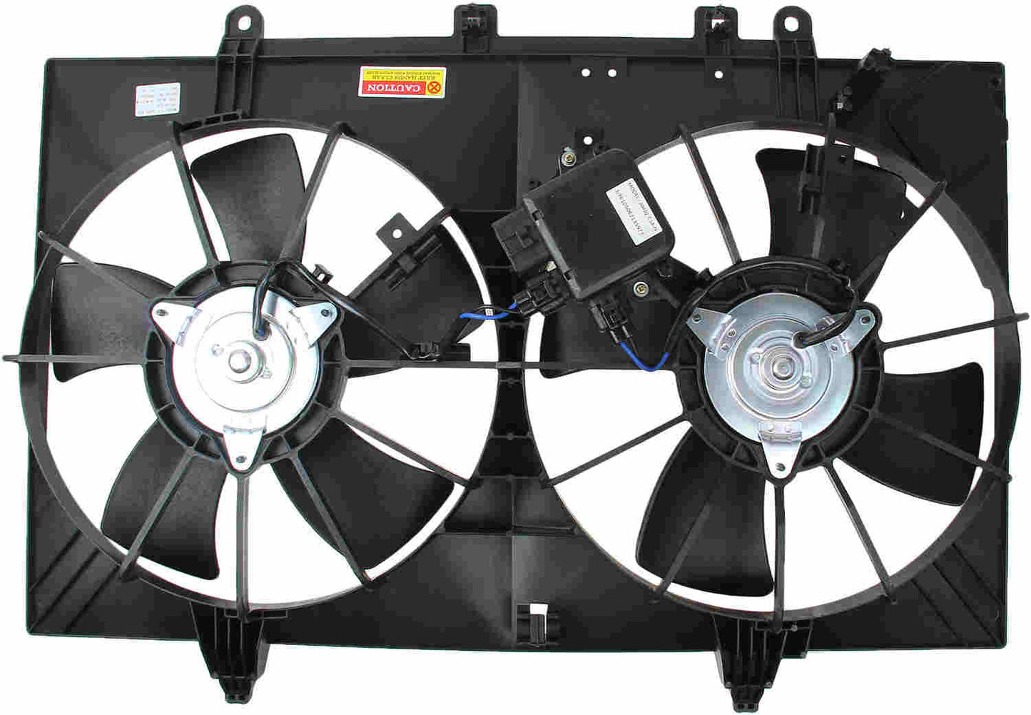 Bottom View of Dual Radiator and Condenser Fan Assembly TYC 621870