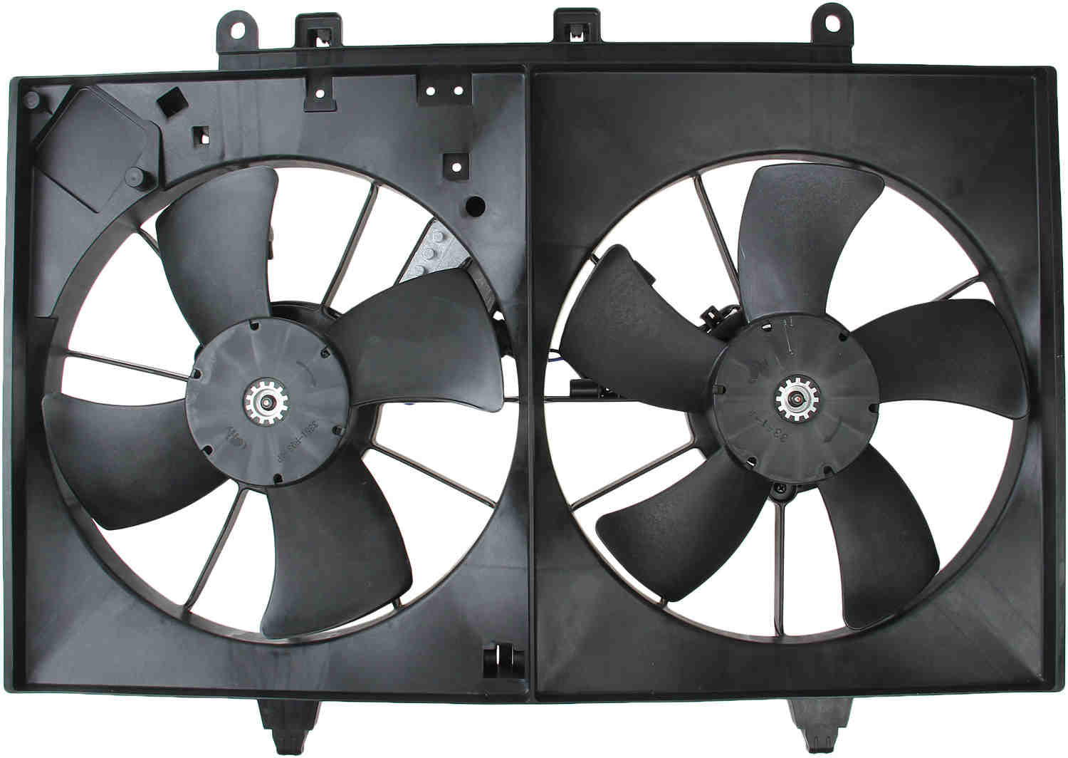 Top View of Dual Radiator and Condenser Fan Assembly TYC 621870