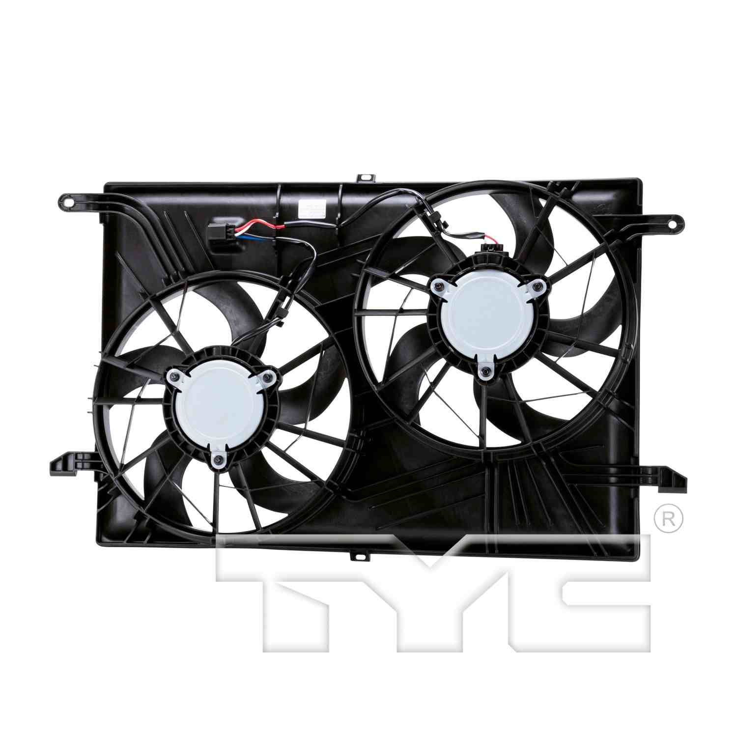 Back View of Dual Radiator and Condenser Fan Assembly TYC 621930