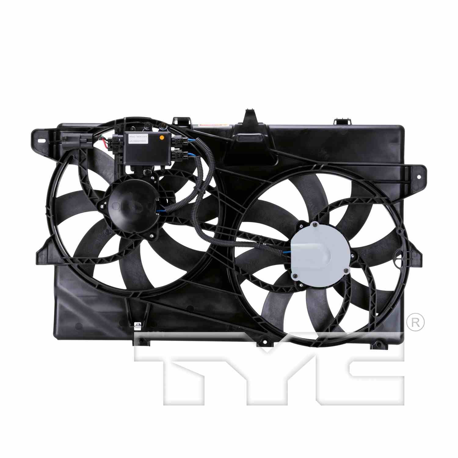 Back View of Dual Radiator and Condenser Fan Assembly TYC 622030