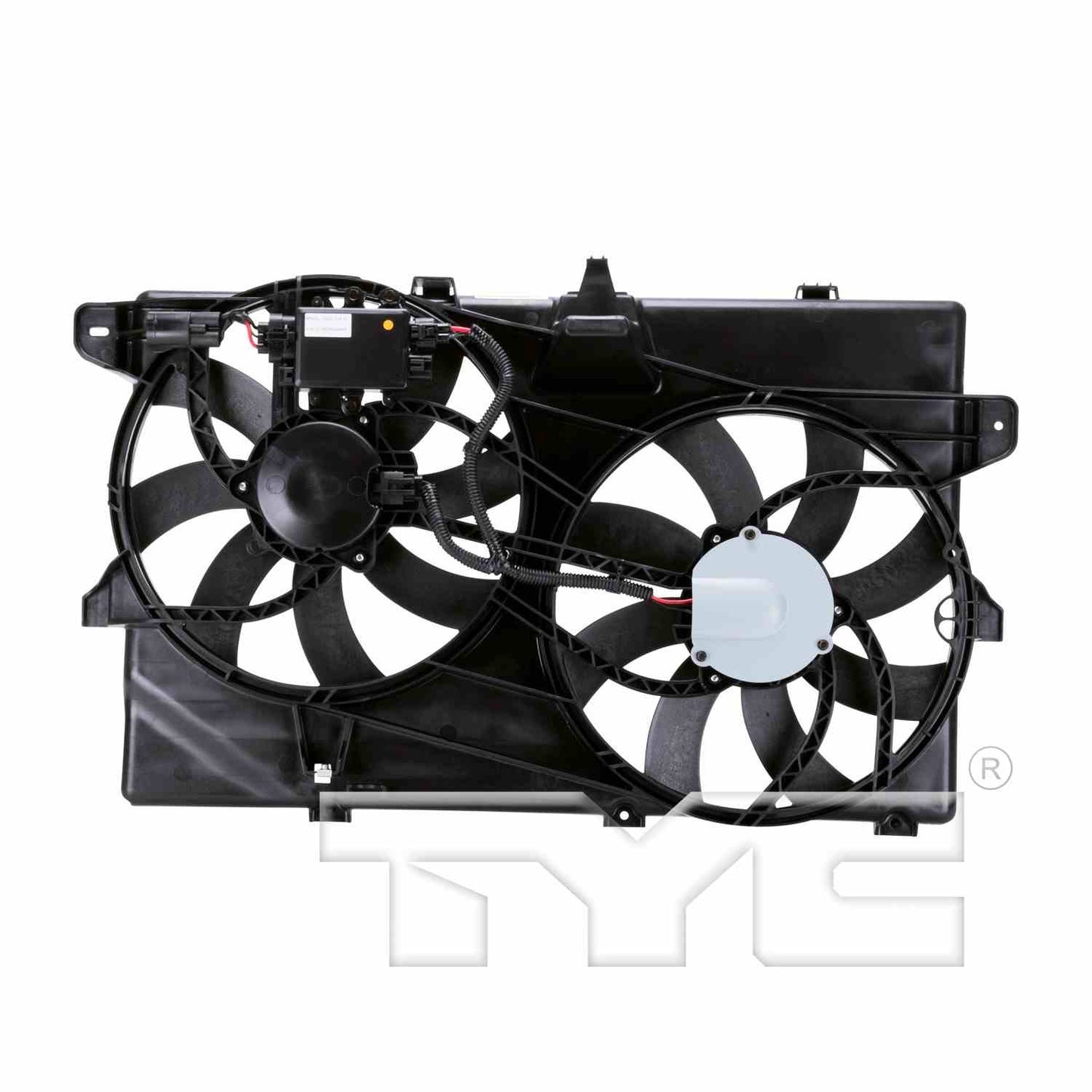 Back View of Dual Radiator and Condenser Fan Assembly TYC 622040