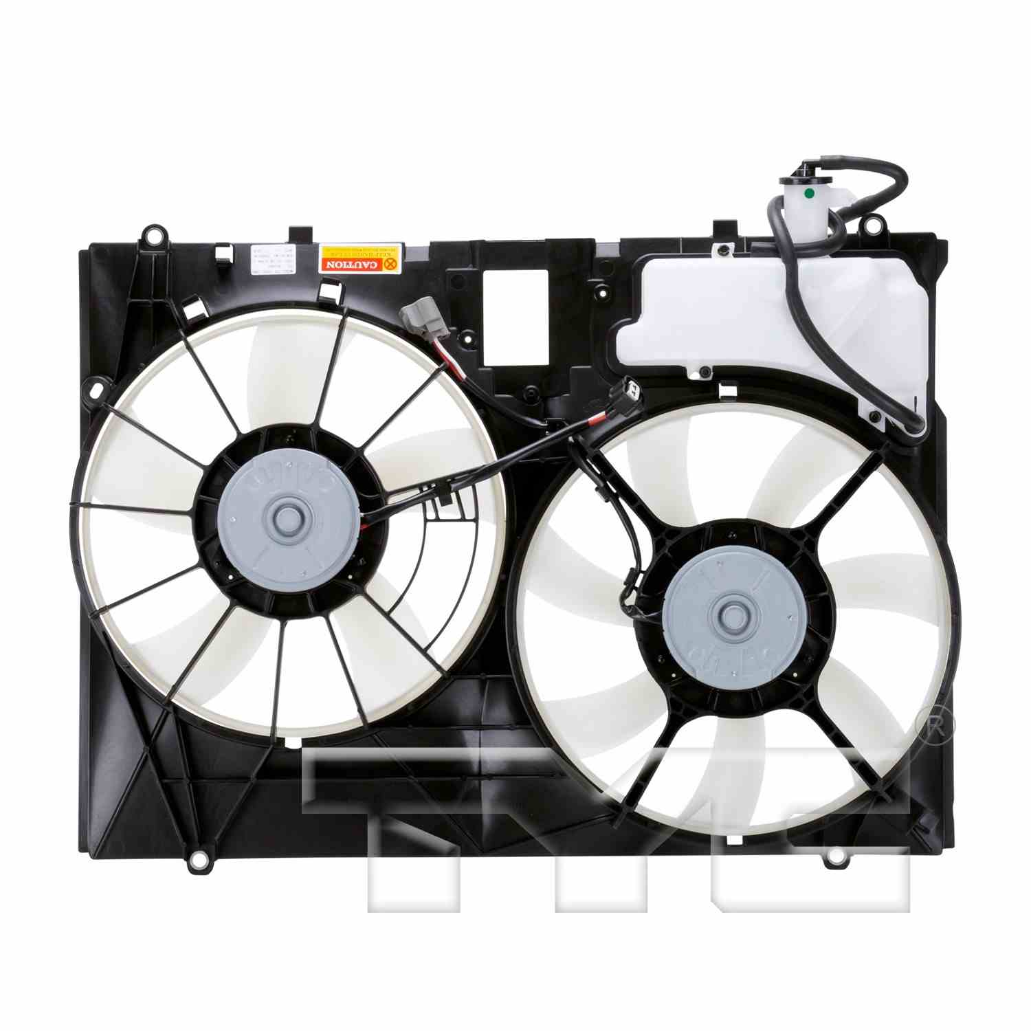 Back View of Dual Radiator and Condenser Fan Assembly TYC 622080