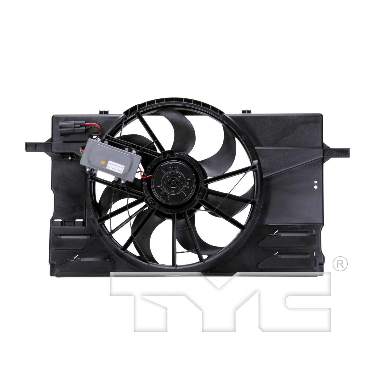 Back View of Dual Radiator and Condenser Fan Assembly TYC 622090