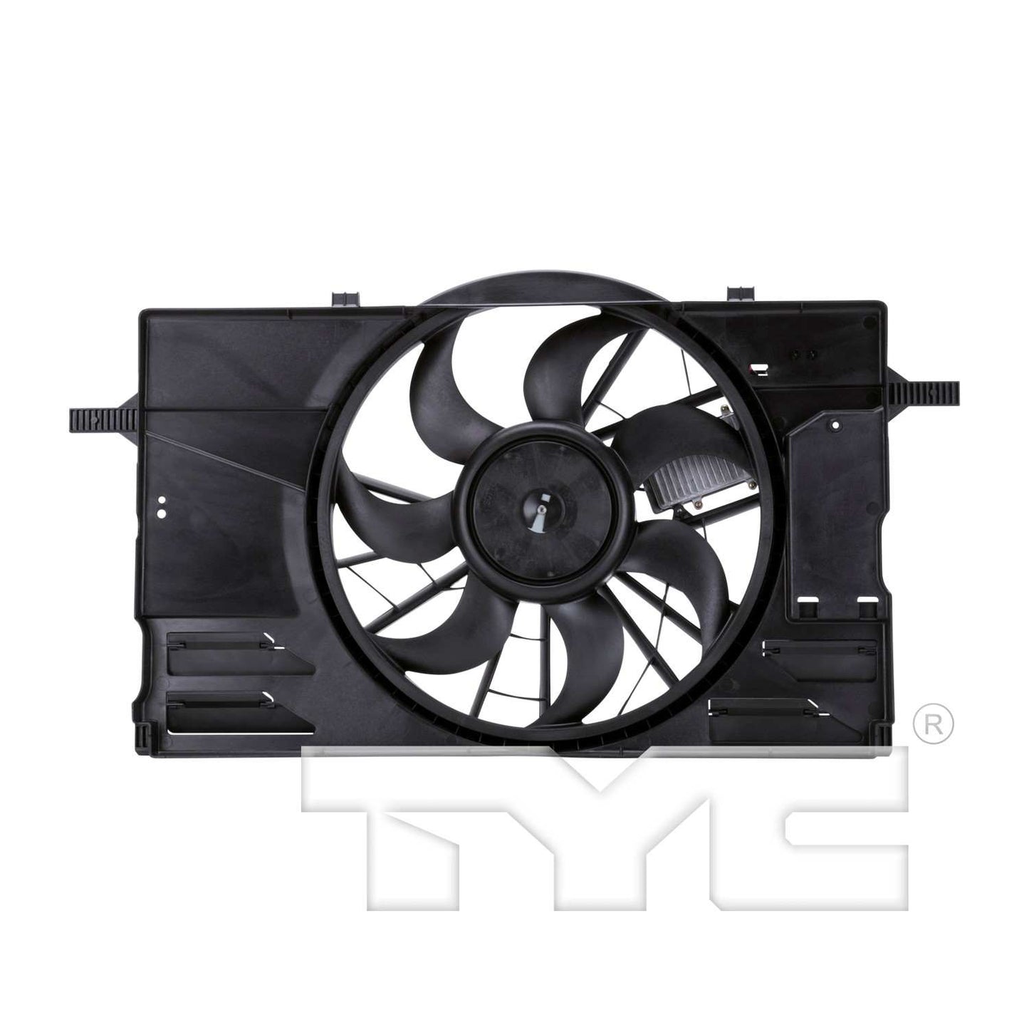 Front View of Dual Radiator and Condenser Fan Assembly TYC 622090