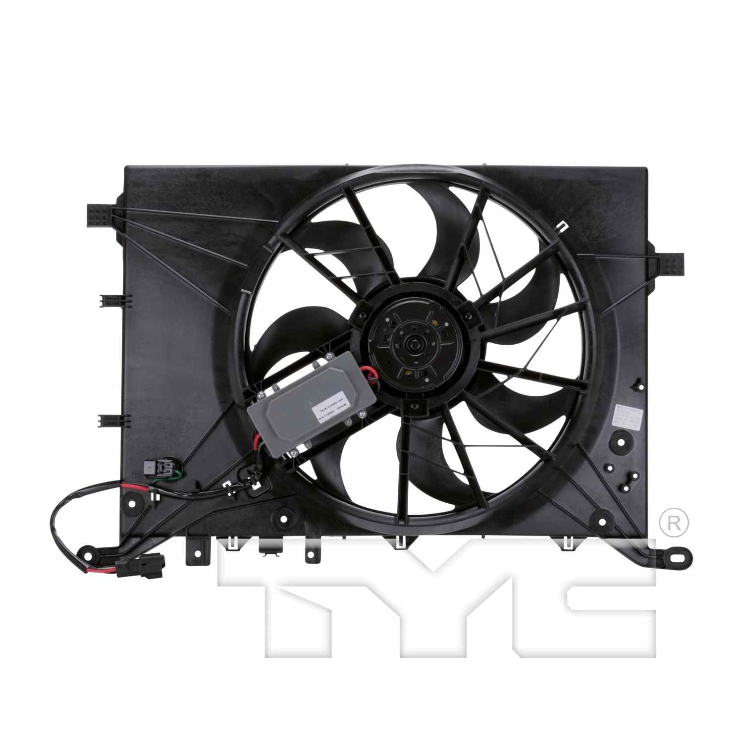 Back View of Dual Radiator and Condenser Fan Assembly TYC 622140