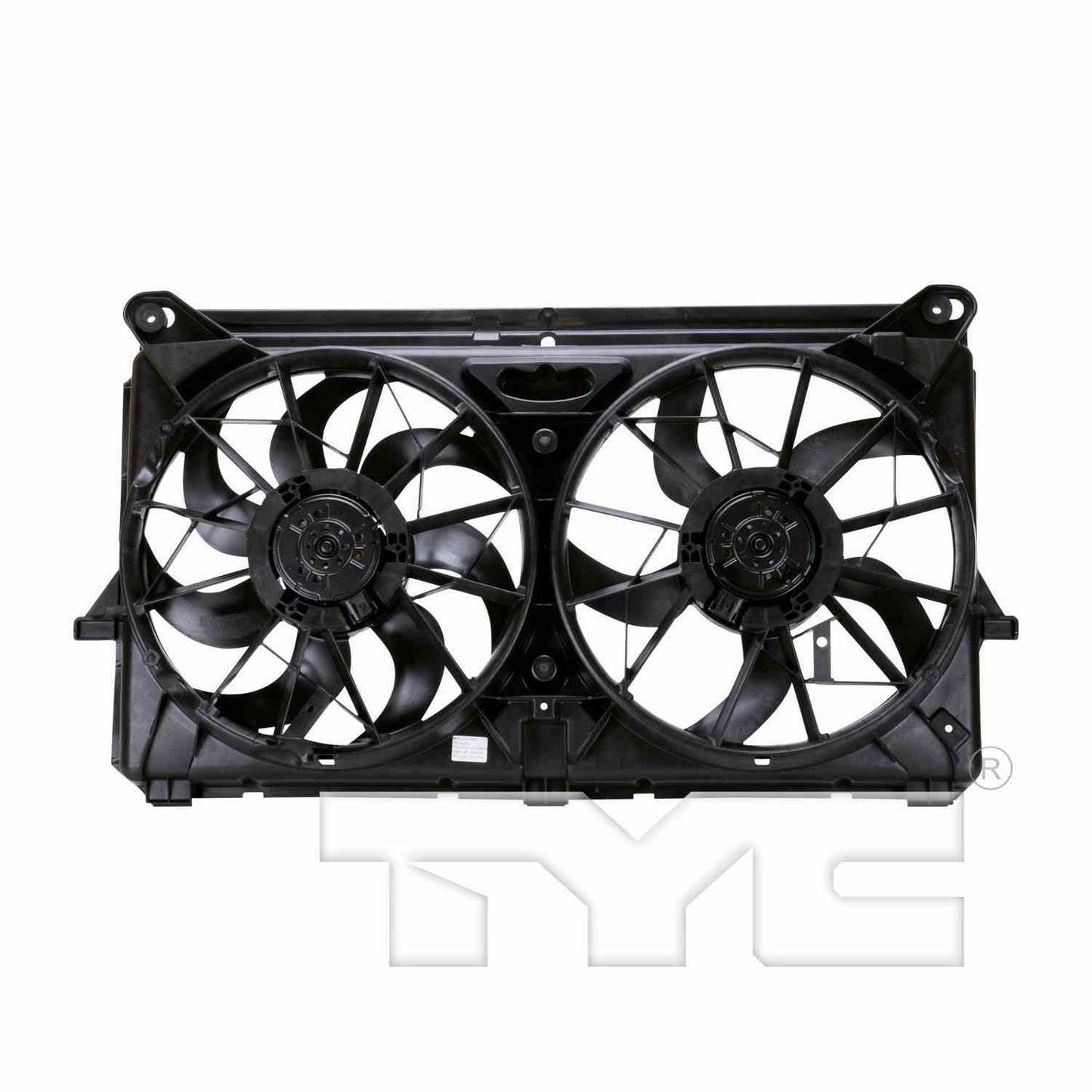 Back View of Dual Radiator and Condenser Fan Assembly TYC 622230