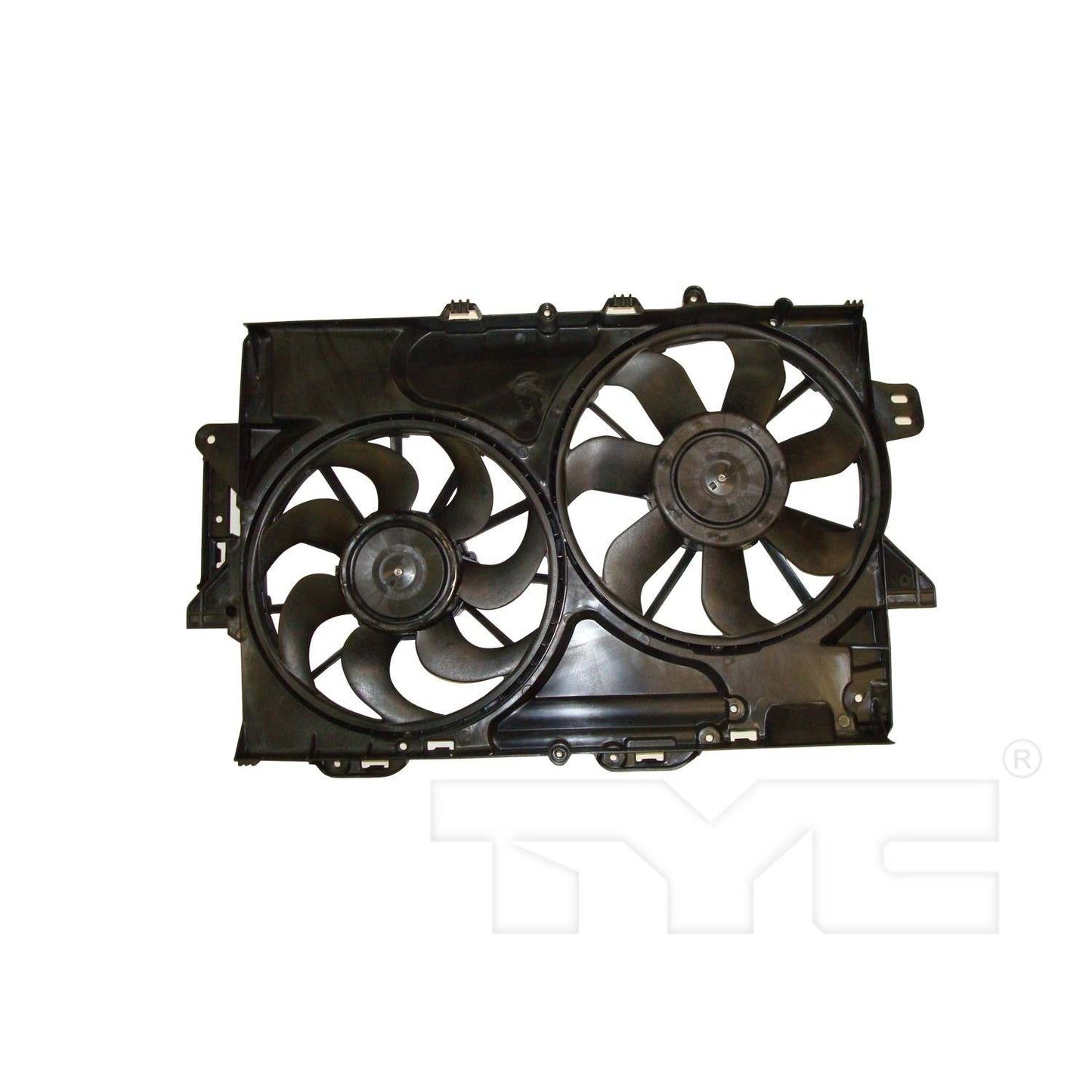 Back View of Dual Radiator and Condenser Fan Assembly TYC 622380