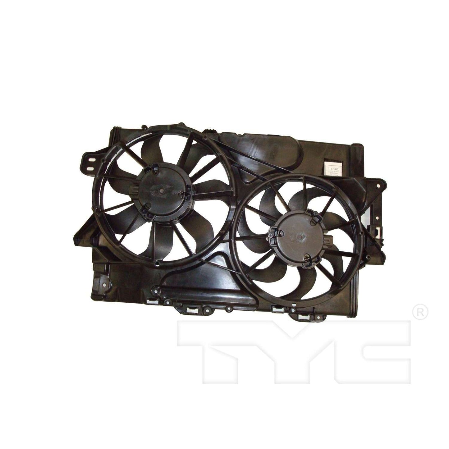 Front View of Dual Radiator and Condenser Fan Assembly TYC 622380