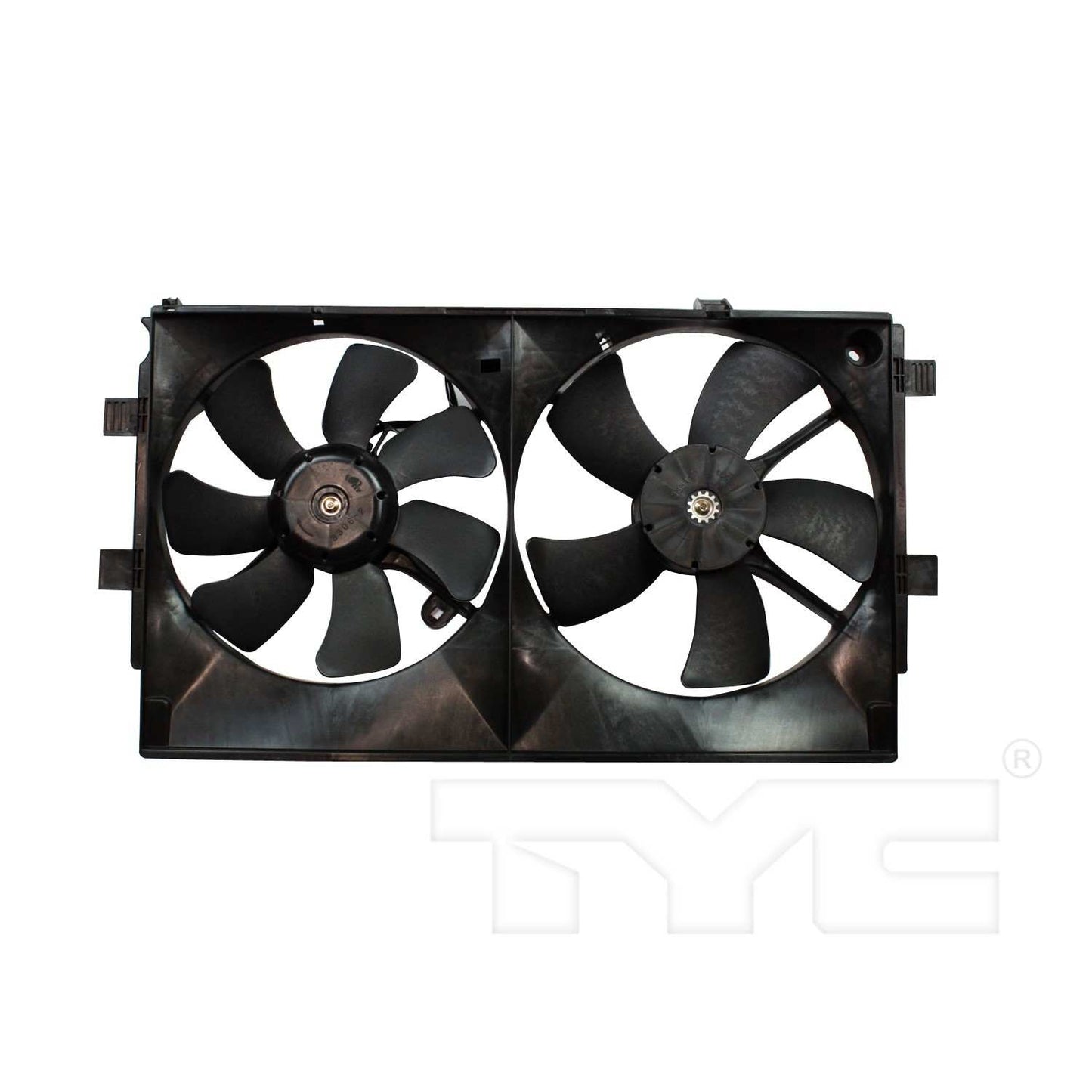 Back View of Dual Radiator and Condenser Fan Assembly TYC 622450