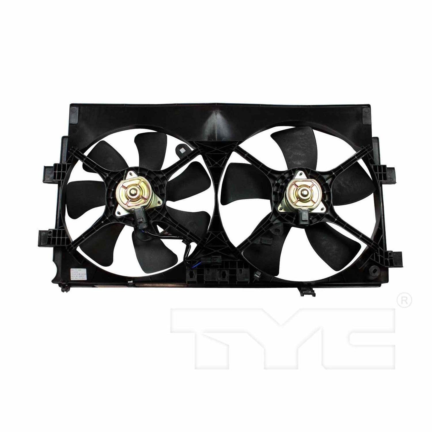 Front View of Dual Radiator and Condenser Fan Assembly TYC 622450