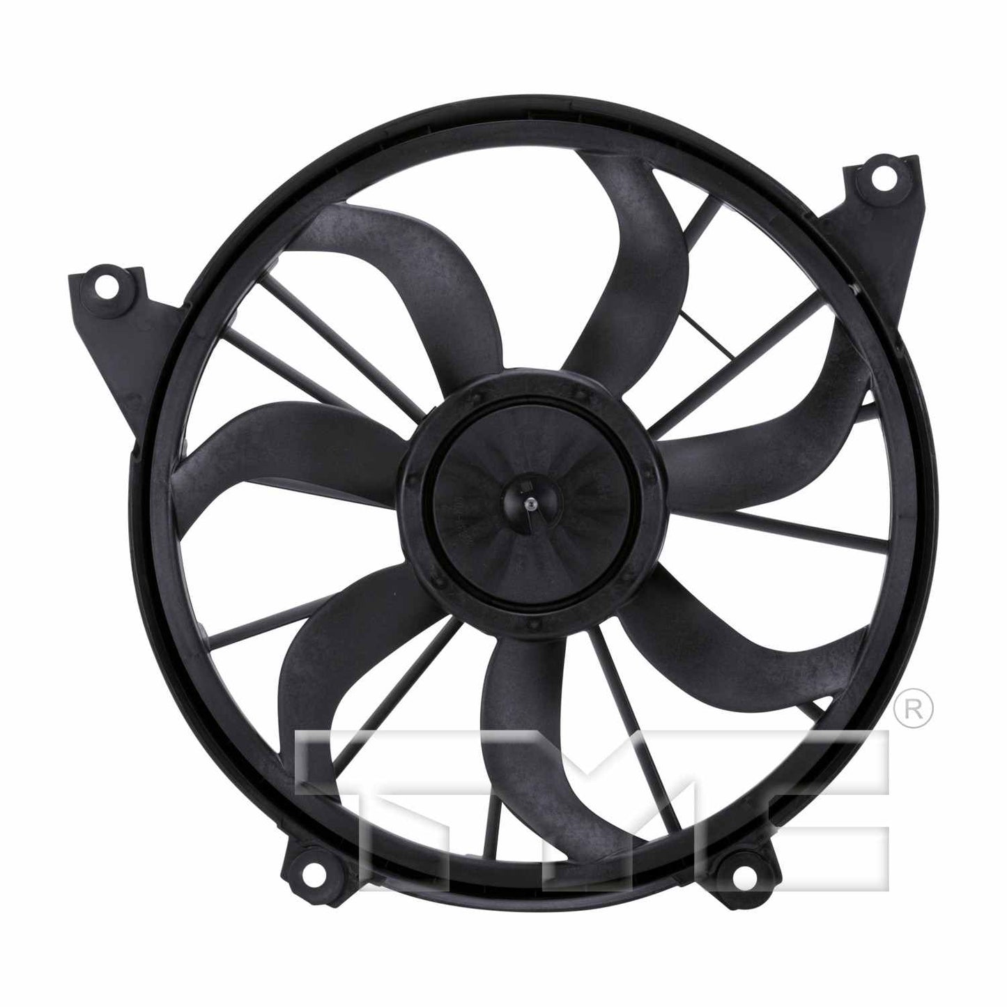 Front View of Dual Radiator and Condenser Fan Assembly TYC 622520