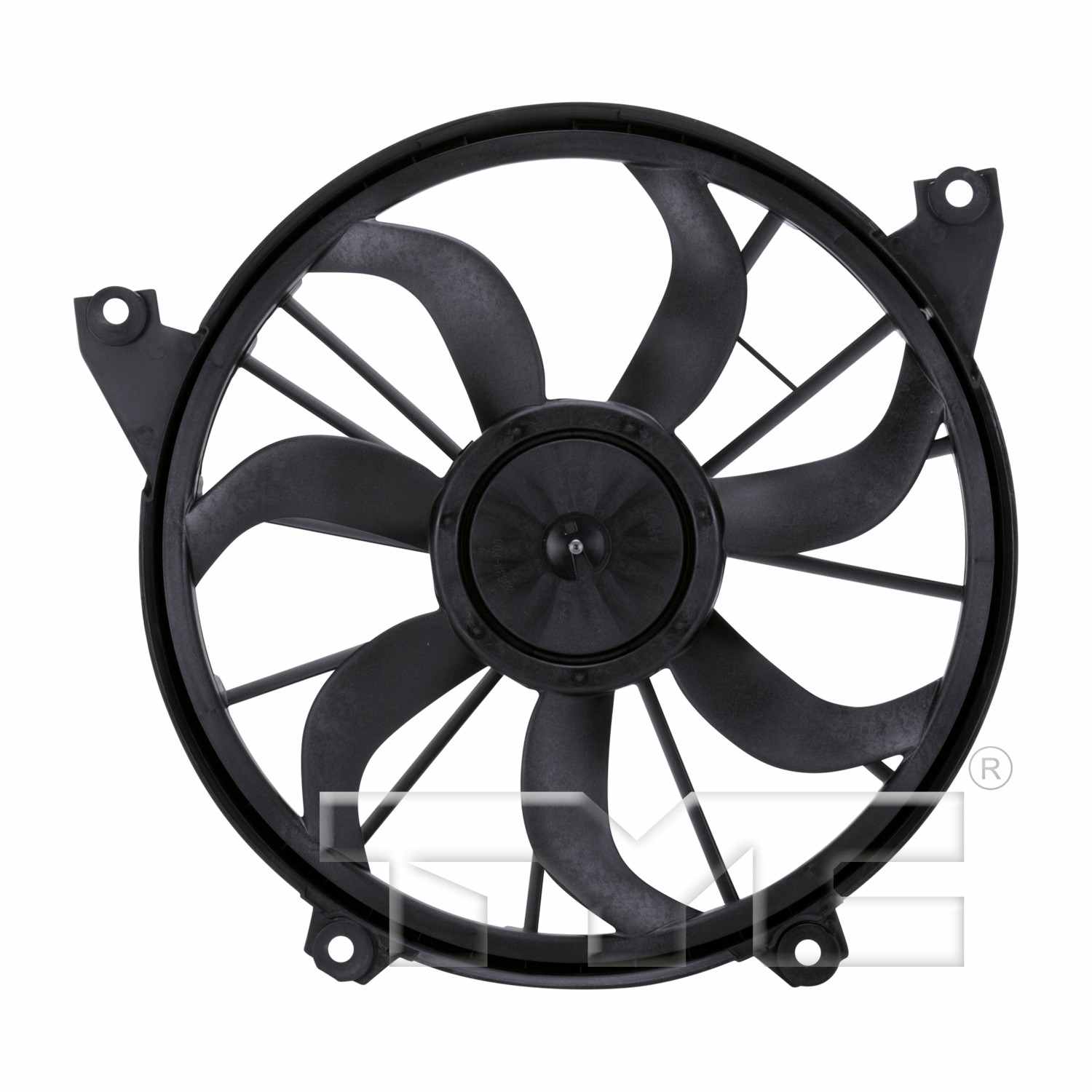 Front View of Dual Radiator and Condenser Fan Assembly TYC 622520