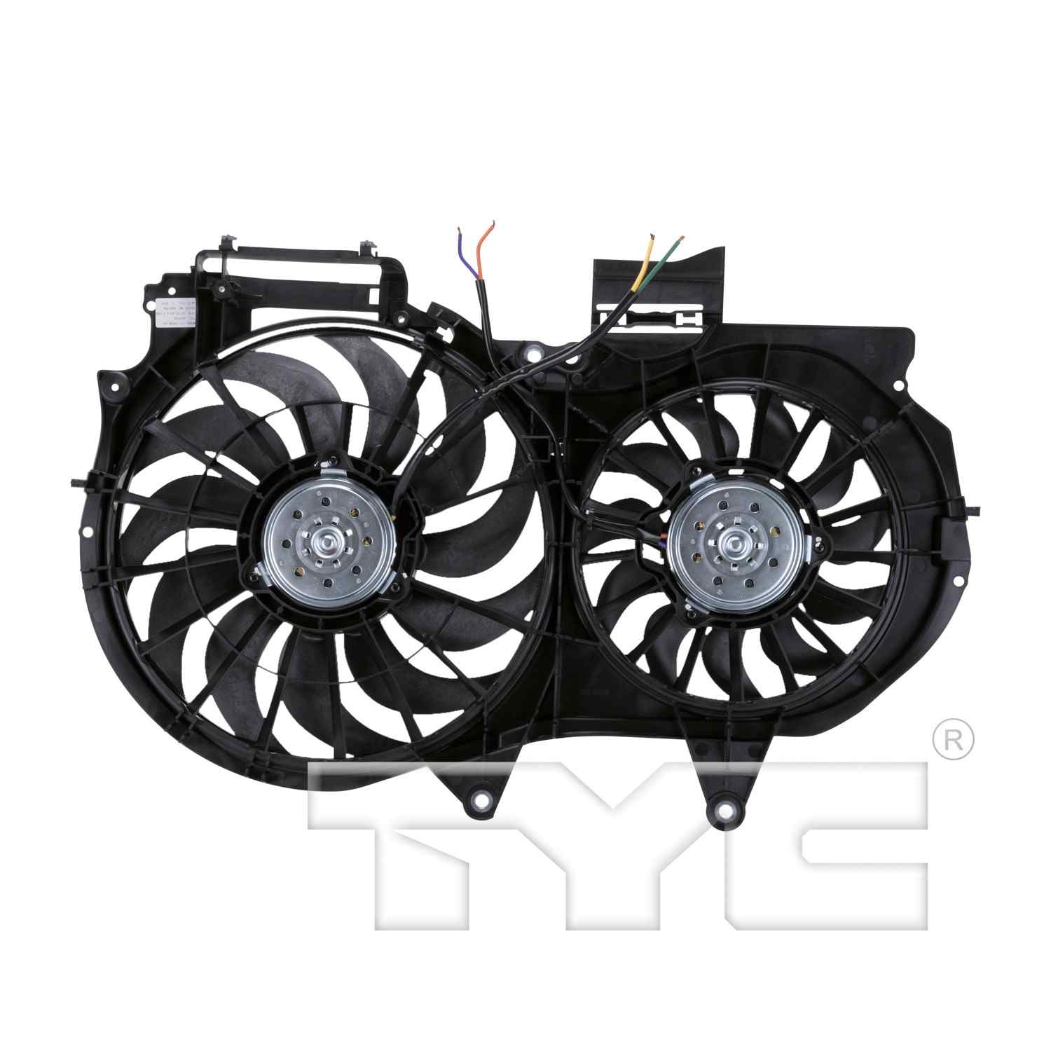 Back View of Dual Radiator and Condenser Fan Assembly TYC 622540