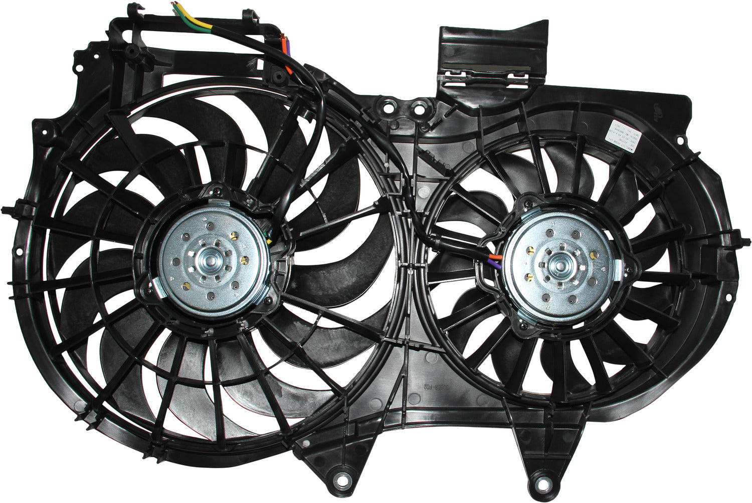 Bottom View of Dual Radiator and Condenser Fan Assembly TYC 622540