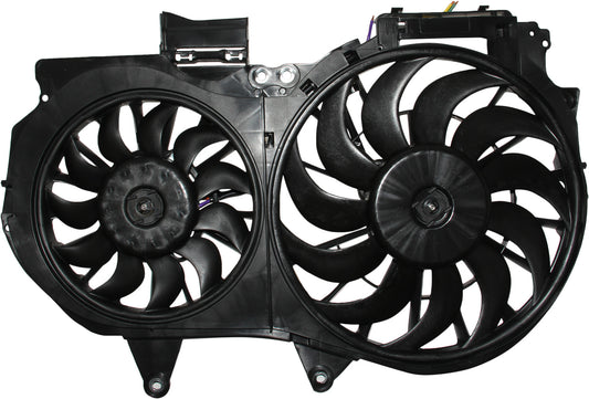 Top View of Dual Radiator and Condenser Fan Assembly TYC 622540