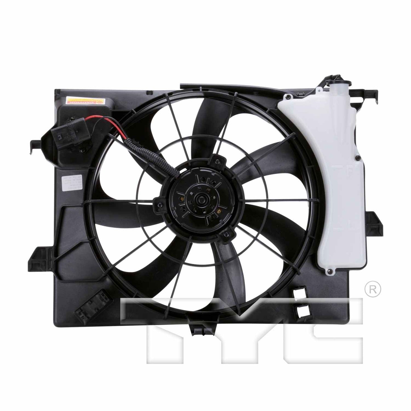 Back View of Dual Radiator and Condenser Fan Assembly TYC 622590