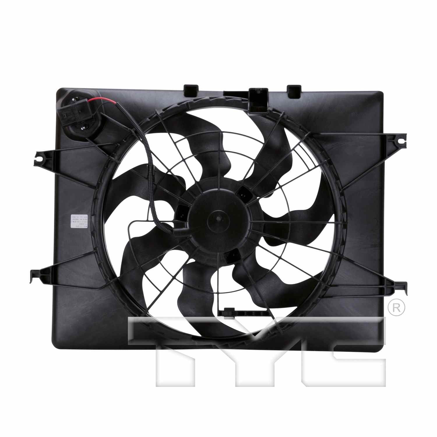 Back View of Dual Radiator and Condenser Fan Assembly TYC 622630