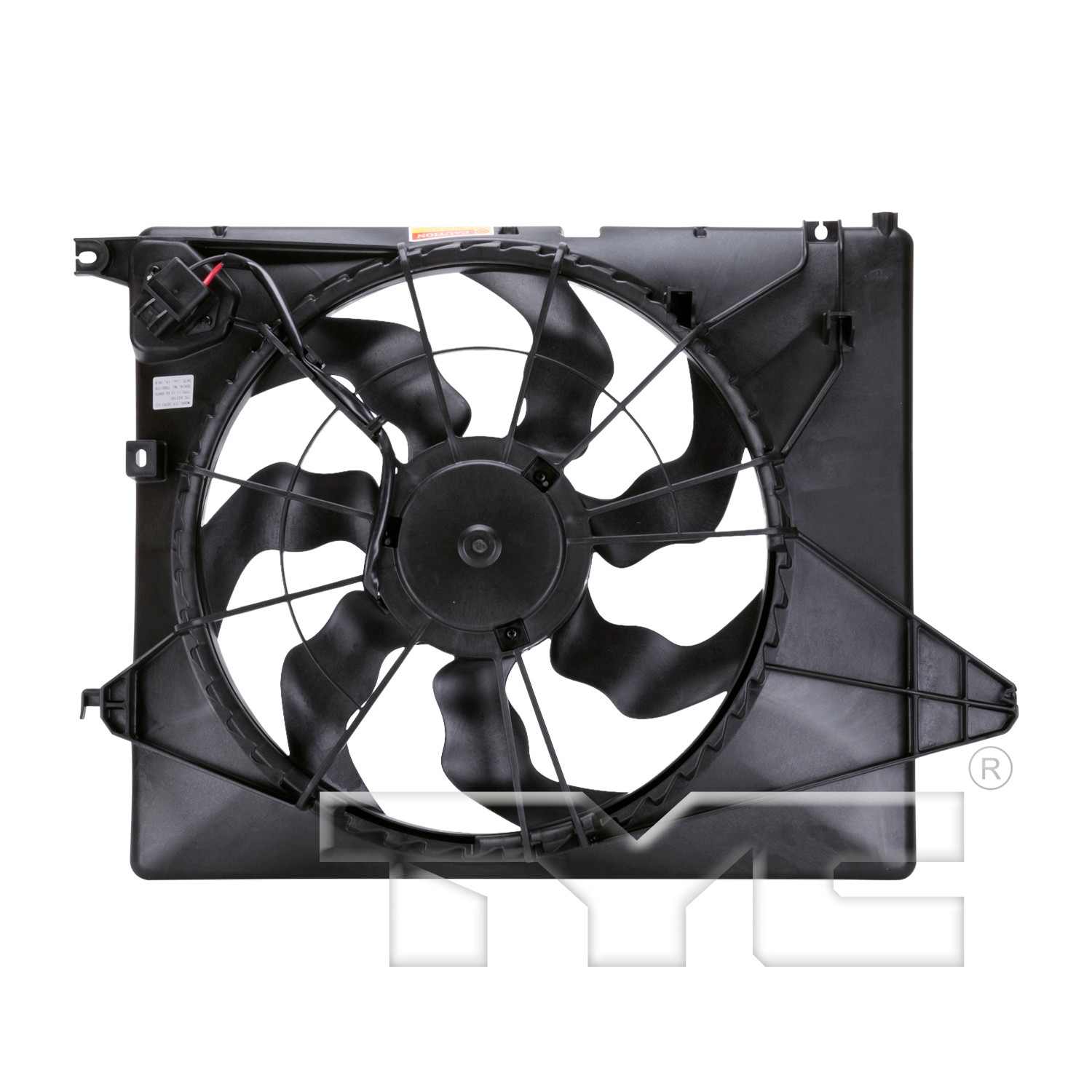 Back View of Dual Radiator and Condenser Fan Assembly TYC 622730