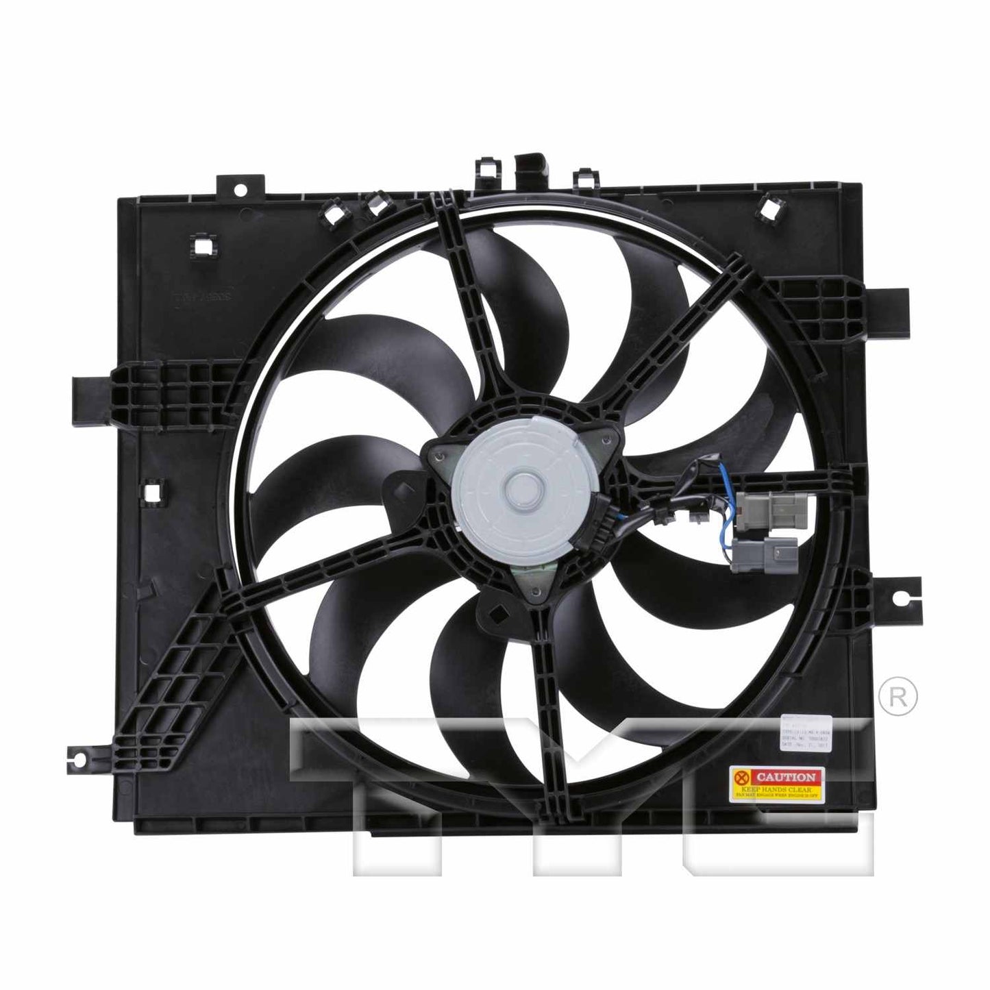 Back View of Dual Radiator and Condenser Fan Assembly TYC 622770