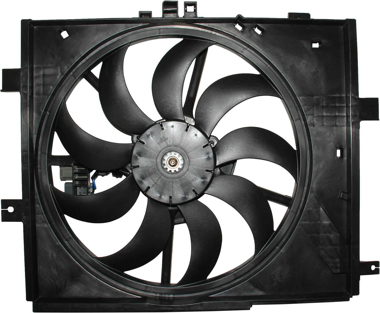 Top View of Dual Radiator and Condenser Fan Assembly TYC 622770