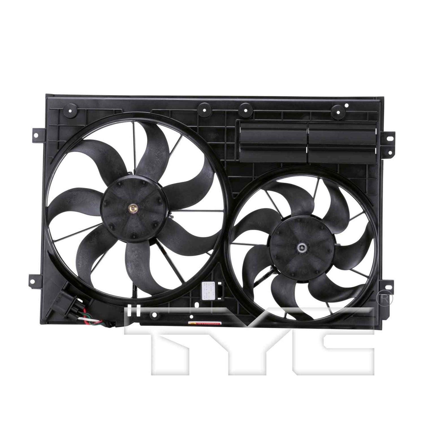 Back View of Dual Radiator and Condenser Fan Assembly TYC 622830