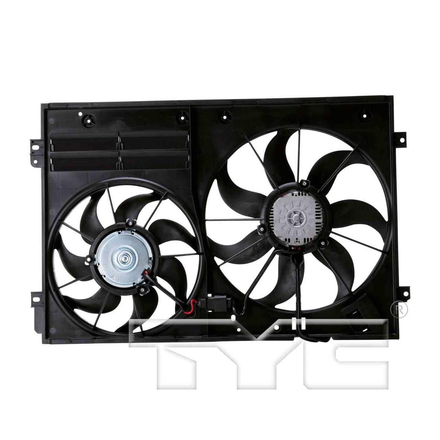 Front View of Dual Radiator and Condenser Fan Assembly TYC 622830