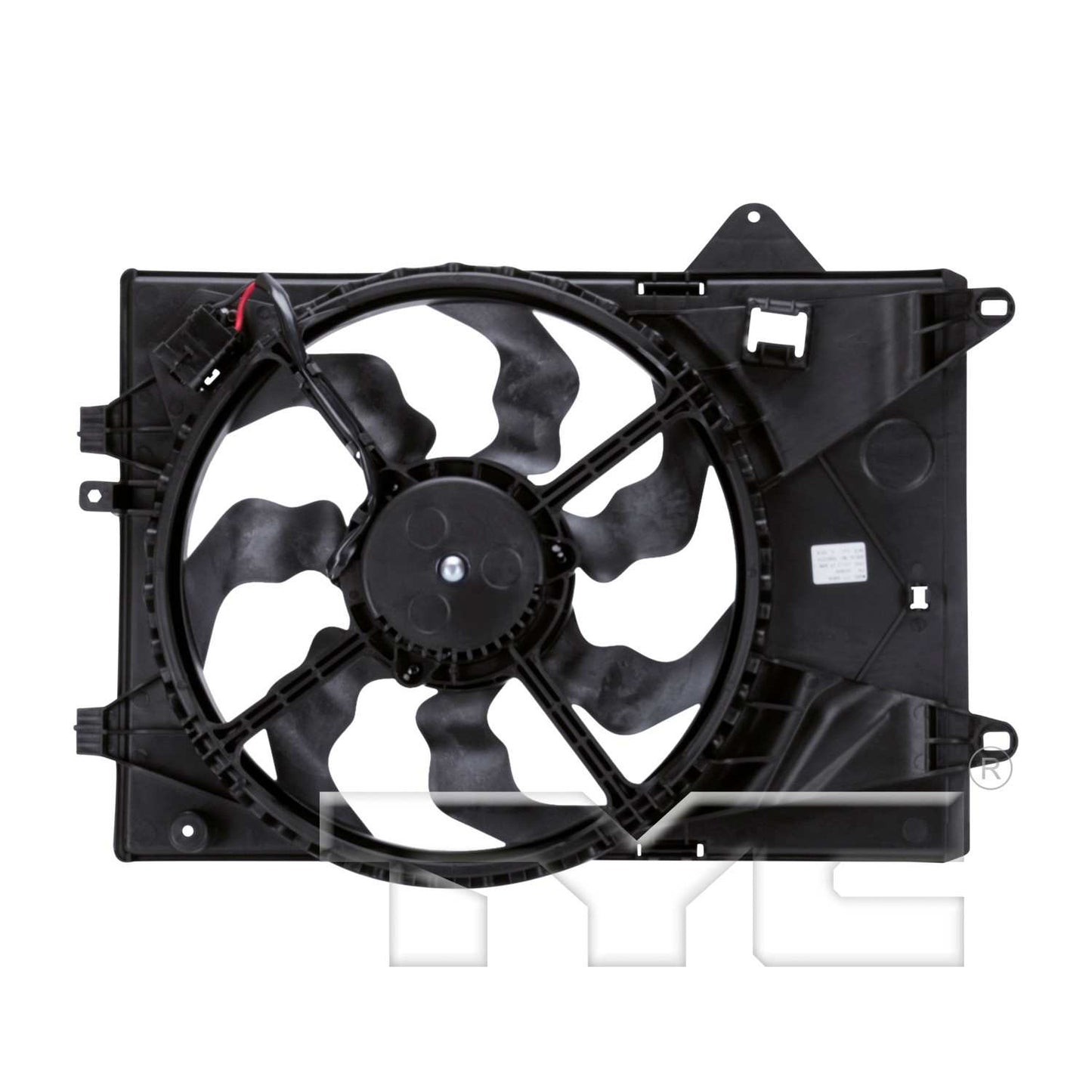 Back View of Dual Radiator and Condenser Fan Assembly TYC 622840