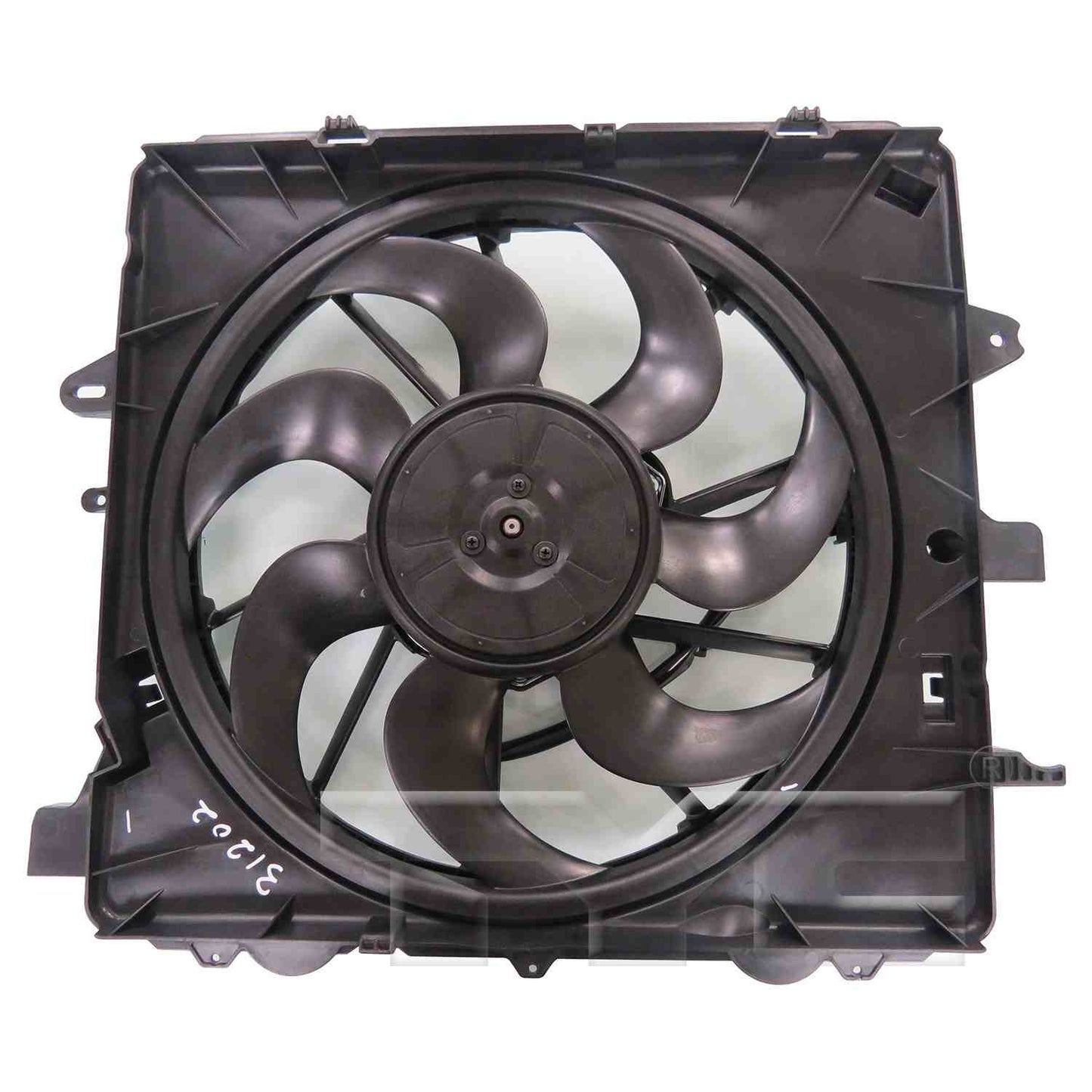 Front View of Dual Radiator and Condenser Fan Assembly TYC 622930