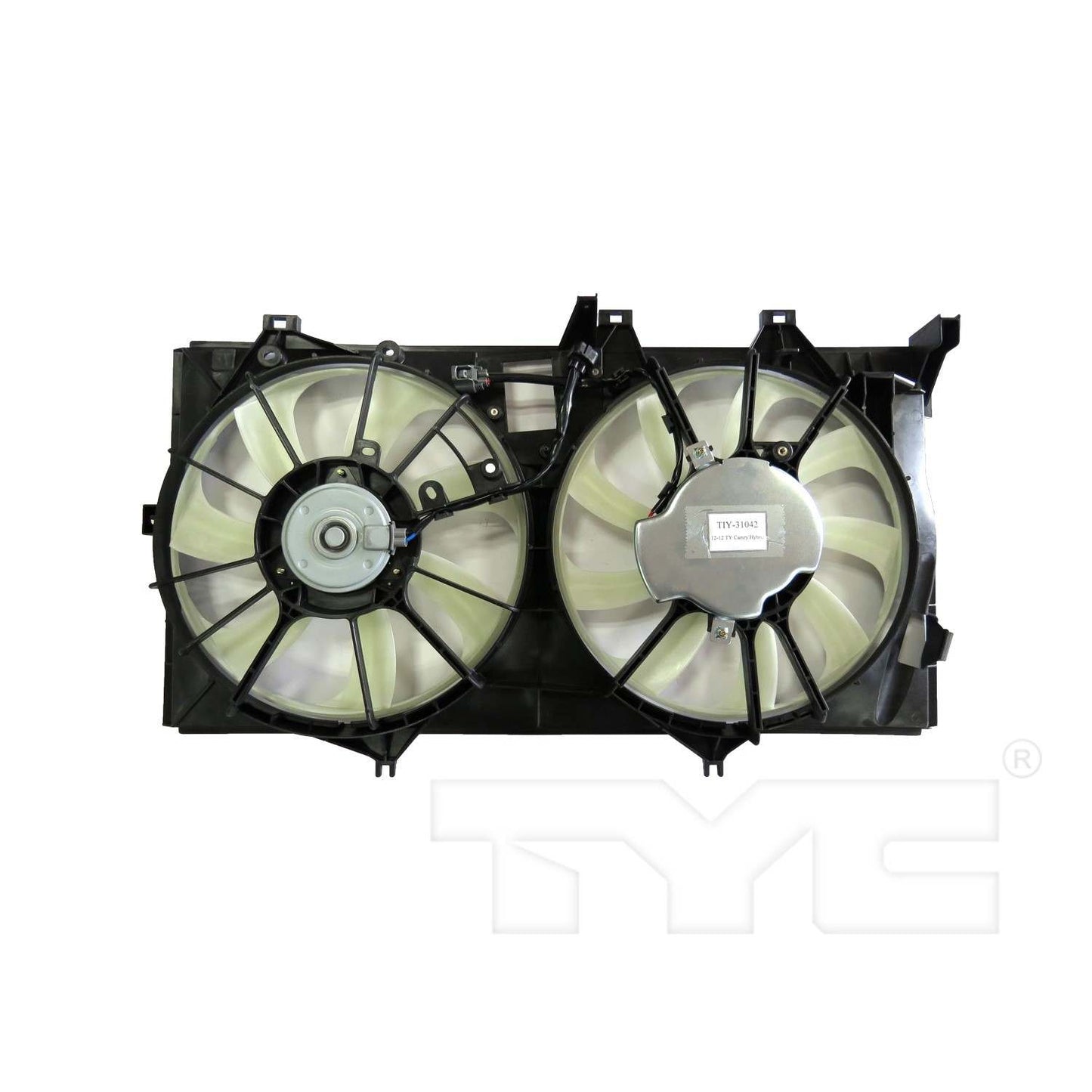 Back View of Dual Radiator and Condenser Fan Assembly TYC 623200