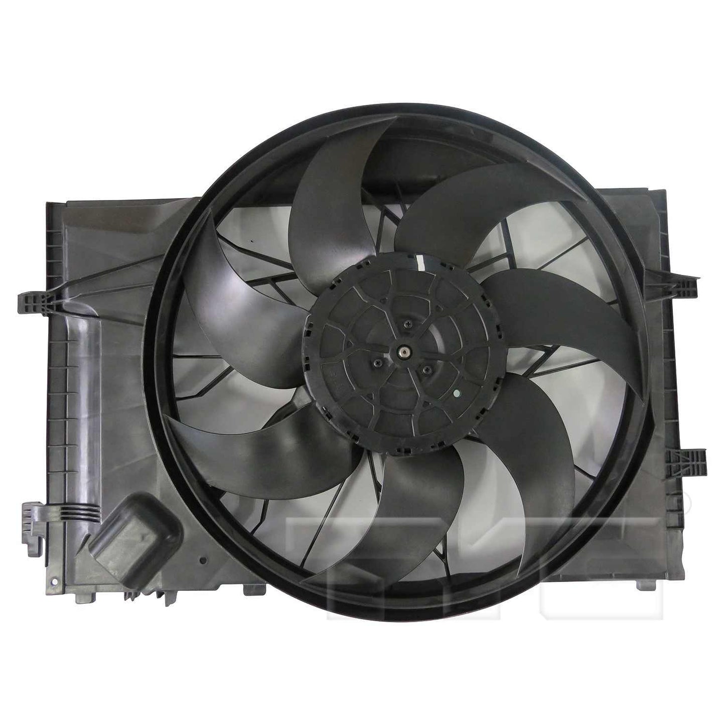 Front View of Dual Radiator and Condenser Fan Assembly TYC 623280