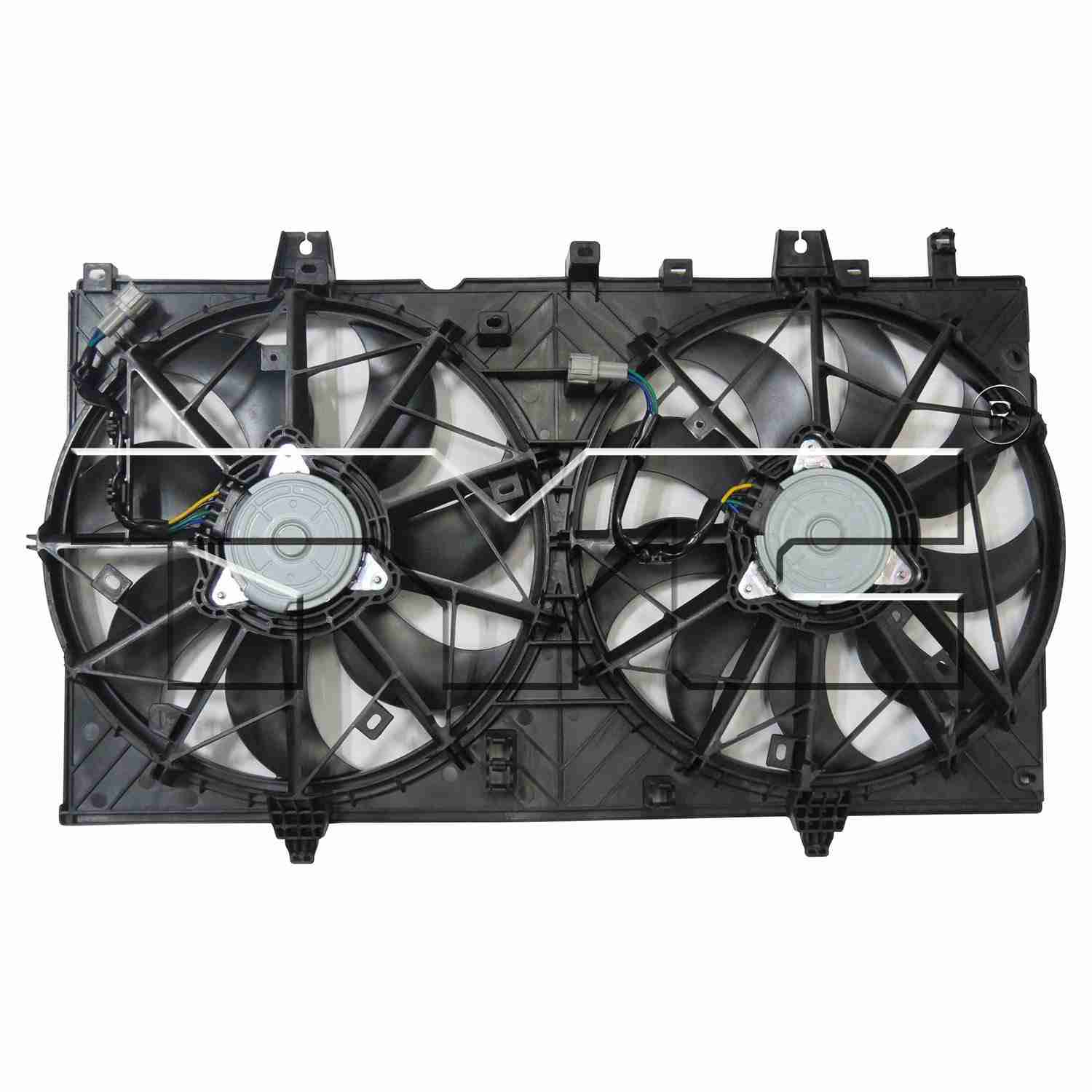 Back View of Dual Radiator and Condenser Fan Assembly TYC 623400