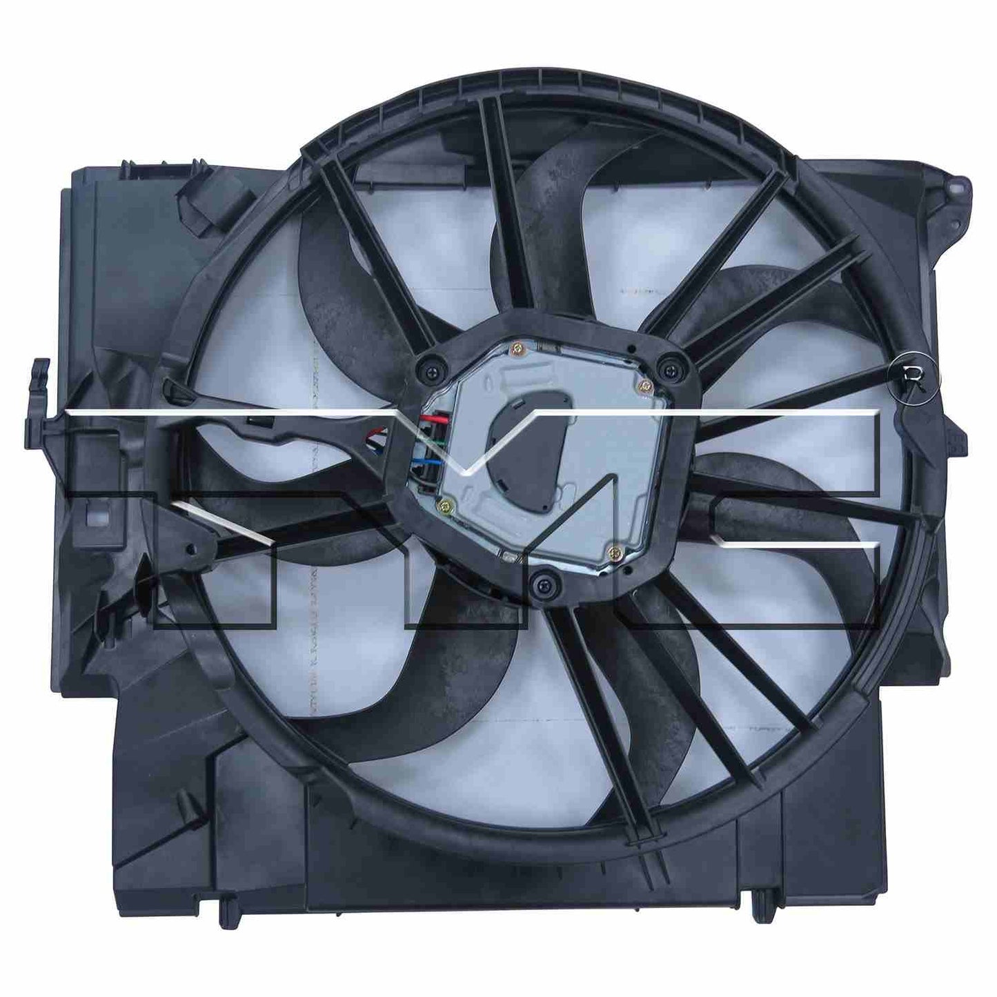 Back View of Dual Radiator and Condenser Fan Assembly TYC 623430