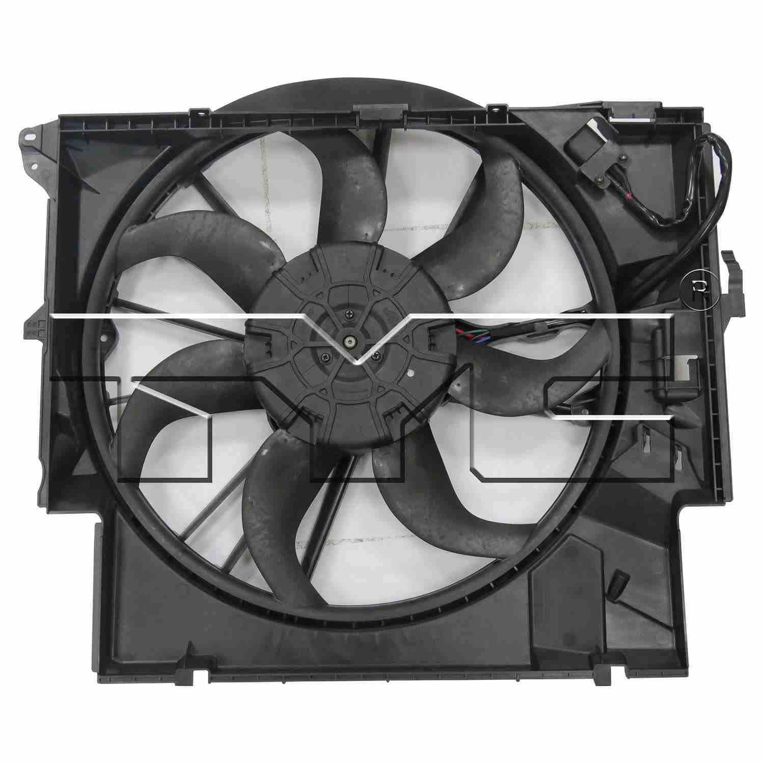 Front View of Dual Radiator and Condenser Fan Assembly TYC 623430