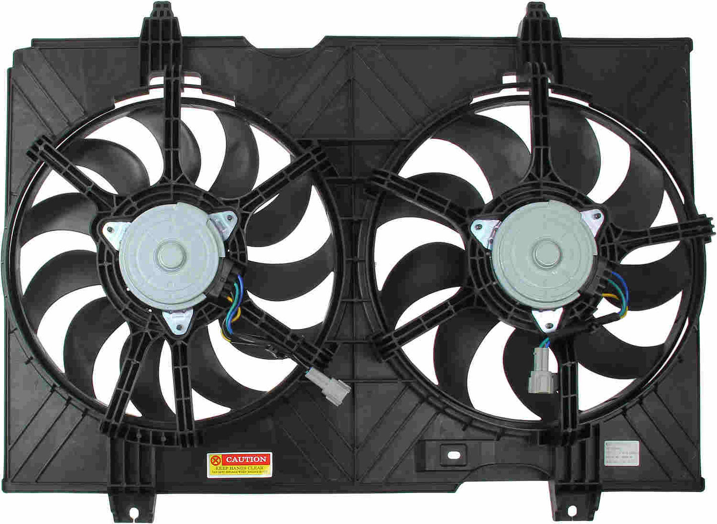 Bottom View of Dual Radiator and Condenser Fan Assembly TYC 623490