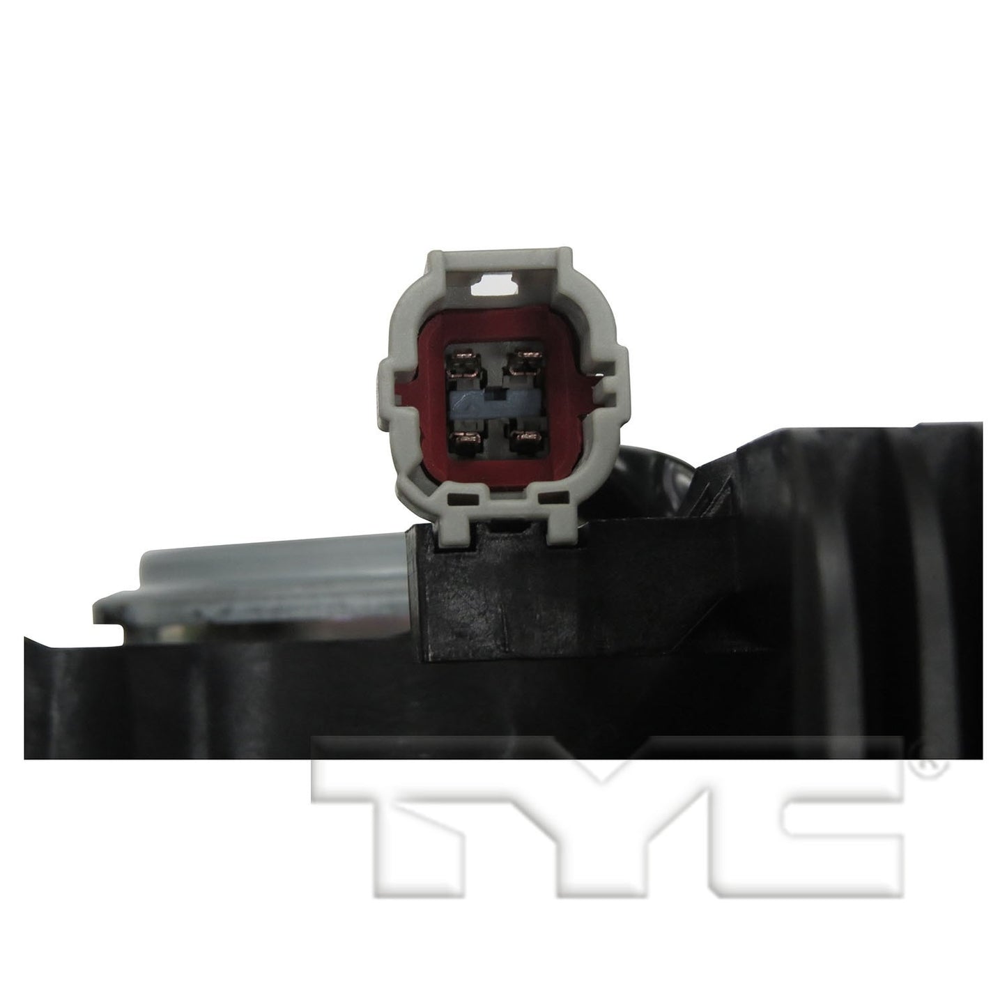 Connector View of Dual Radiator and Condenser Fan Assembly TYC 623490