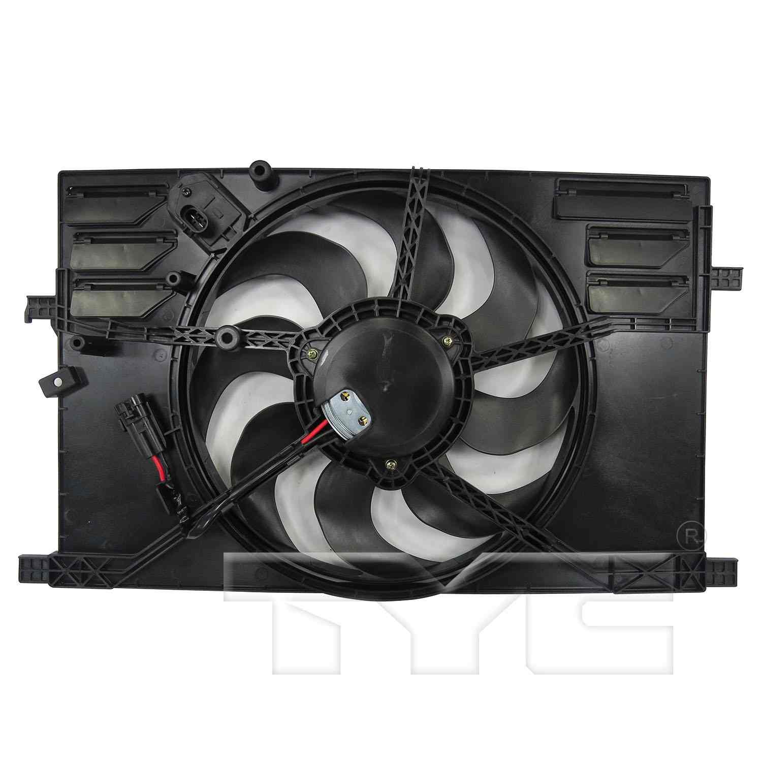 Back View of Dual Radiator and Condenser Fan Assembly TYC 623740