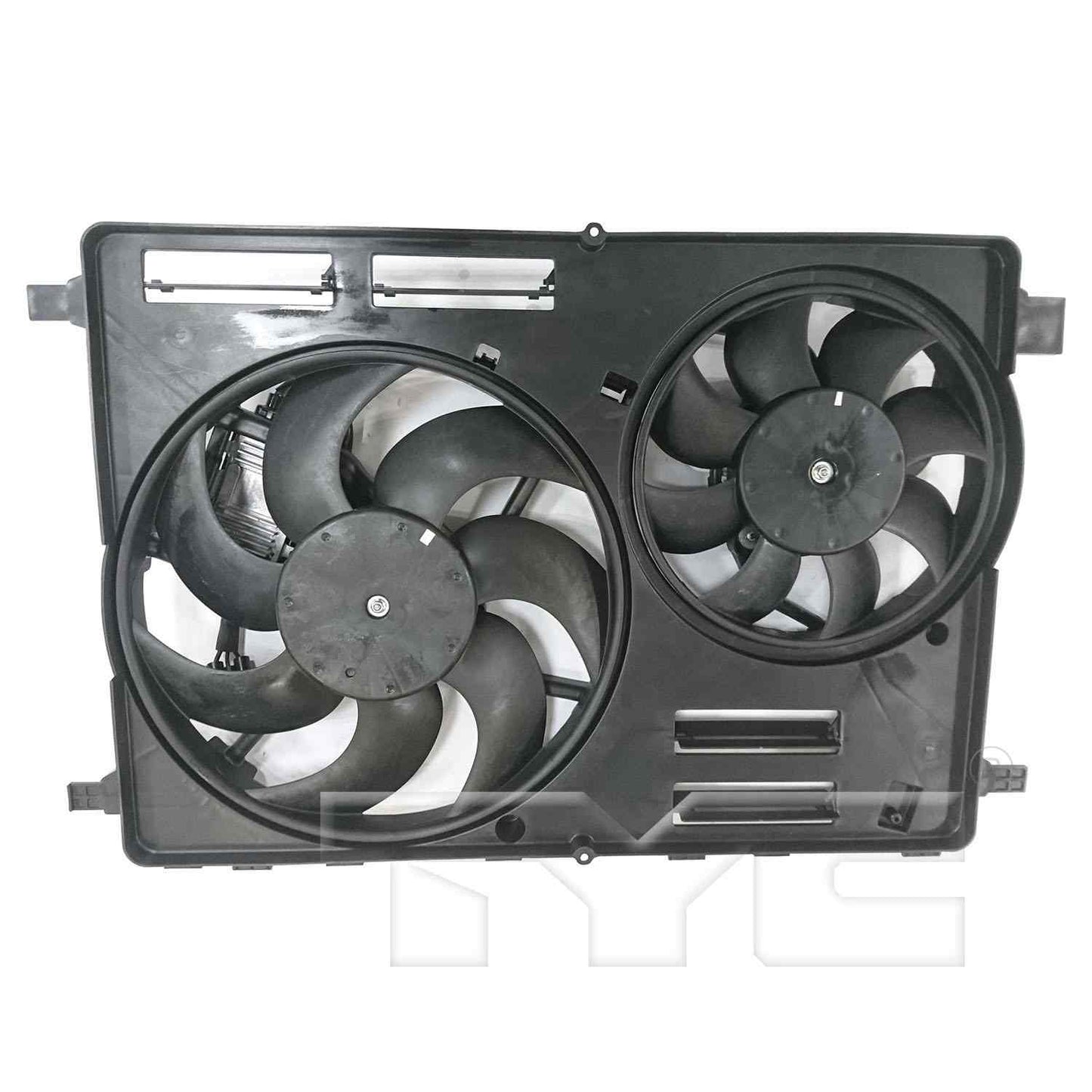 Front View of Dual Radiator and Condenser Fan Assembly TYC 623840