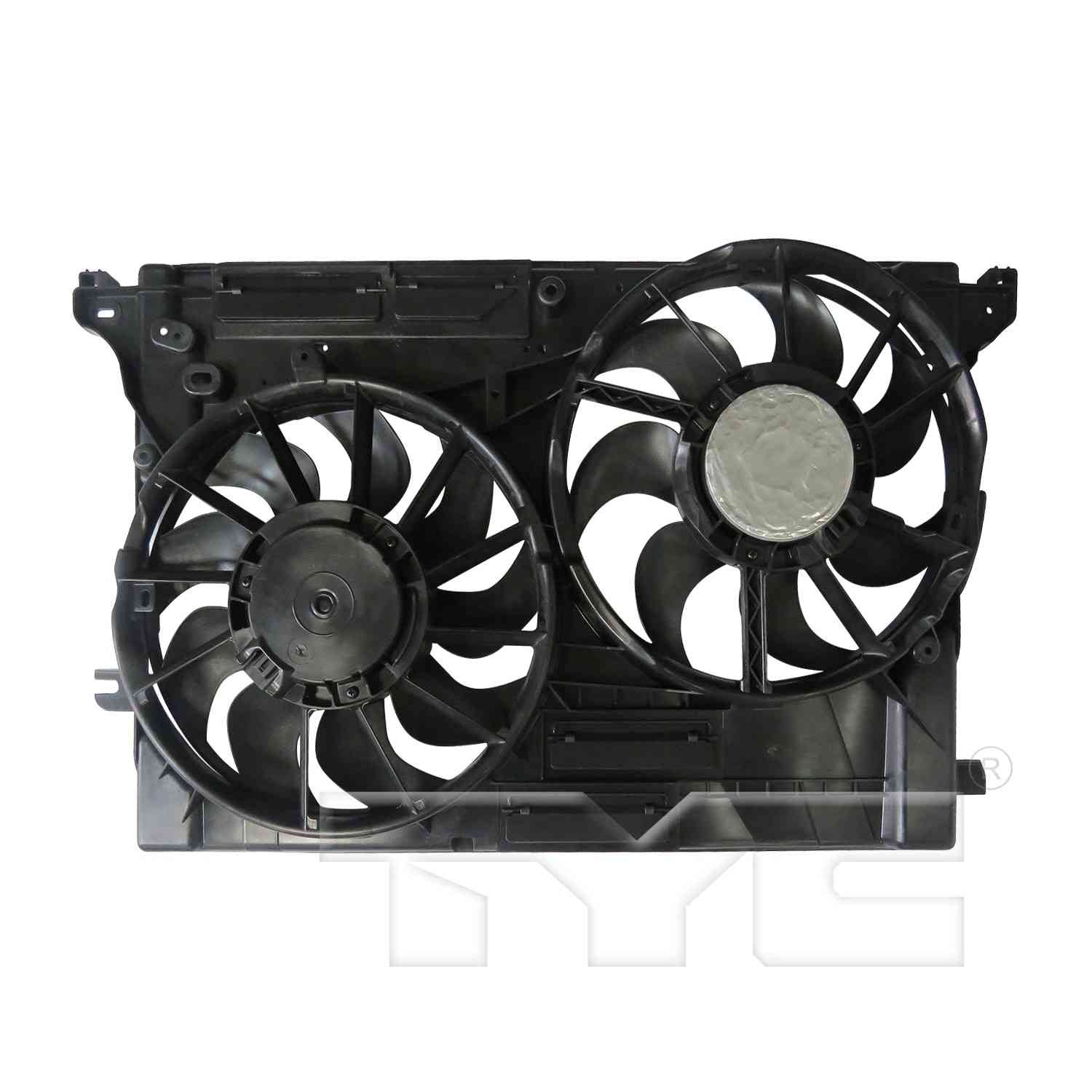 Back View of Dual Radiator and Condenser Fan Assembly TYC 623930