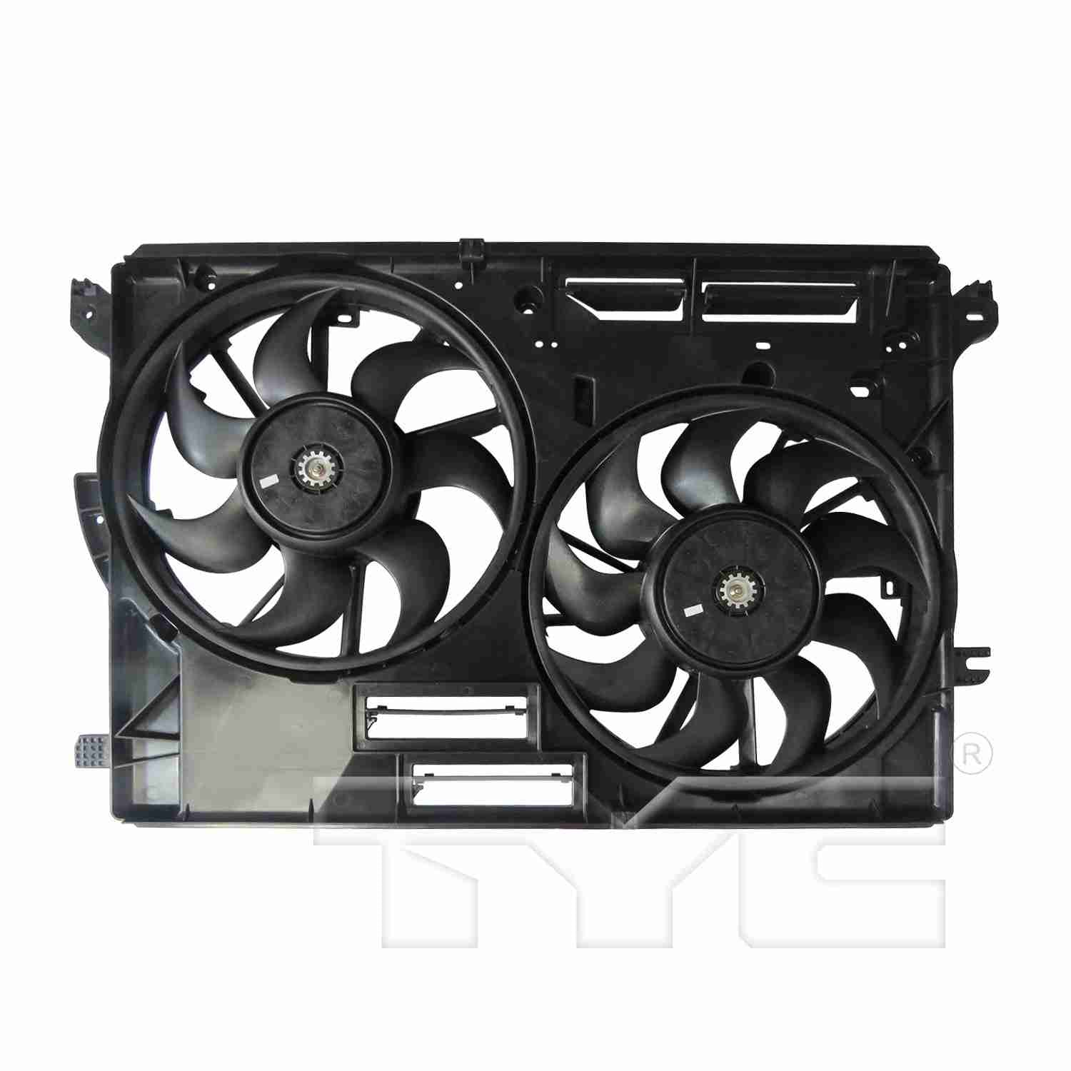 Front View of Dual Radiator and Condenser Fan Assembly TYC 623930