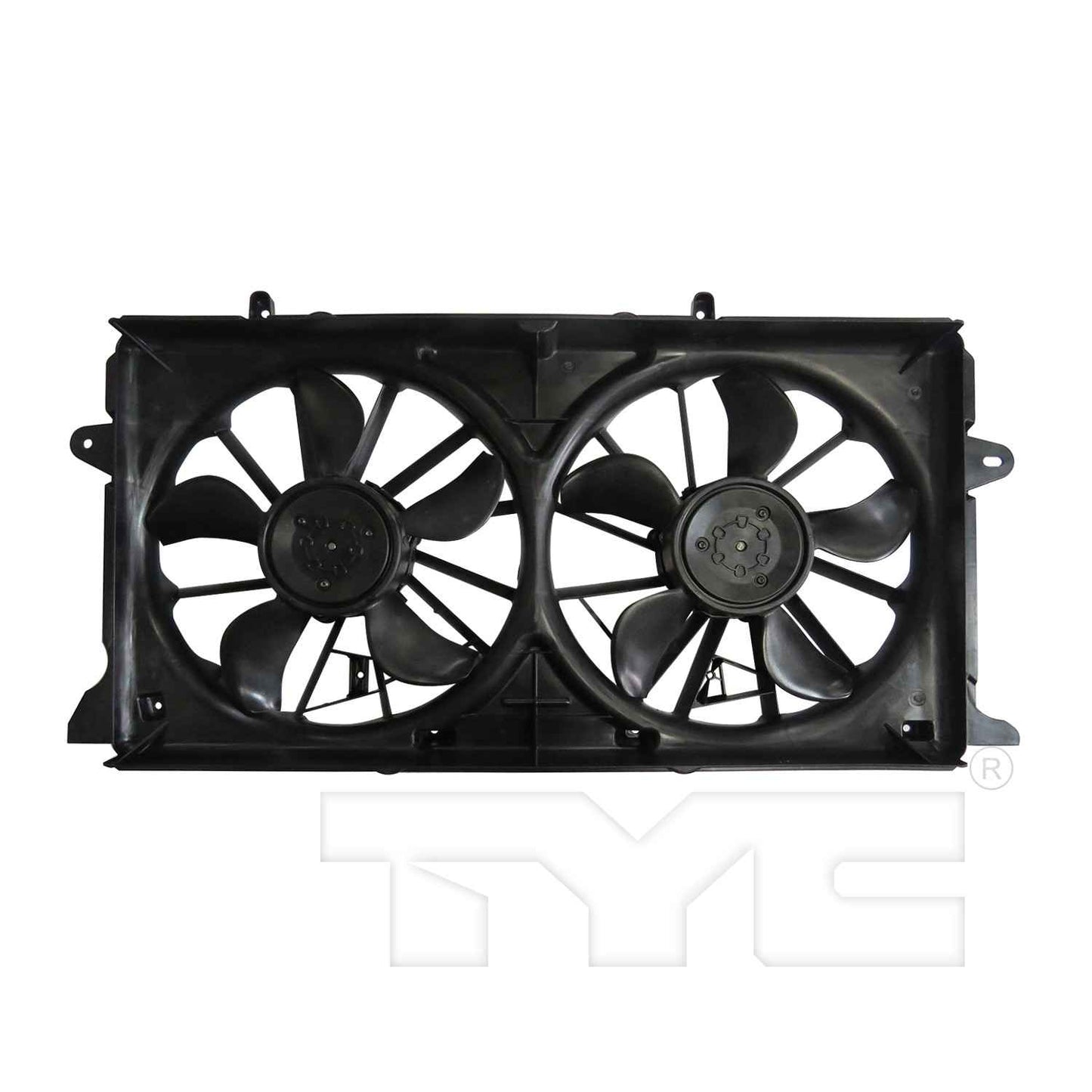 Front View of Dual Radiator and Condenser Fan Assembly TYC 624050