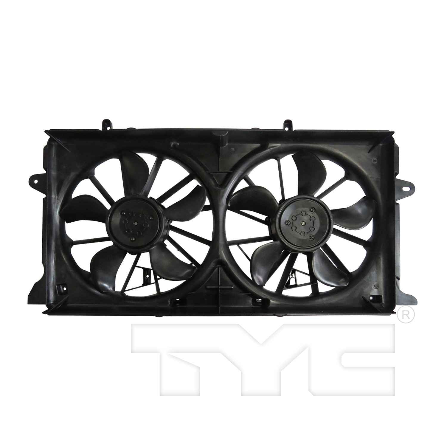 Front View of Dual Radiator and Condenser Fan Assembly TYC 624050